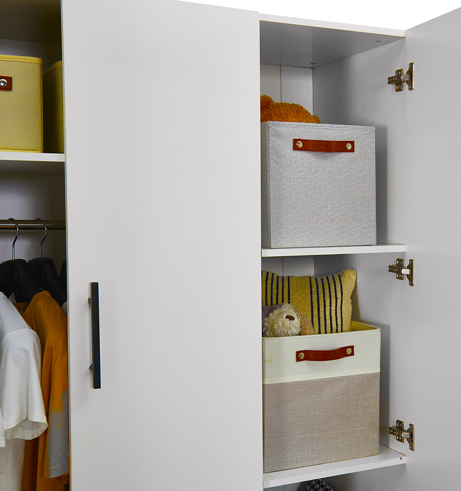 71" H White Armoire Wardrobe Closet with 4 Doors, Storage Drawers & Hanging Rod | 63" W Bedroom Storage Cabinet