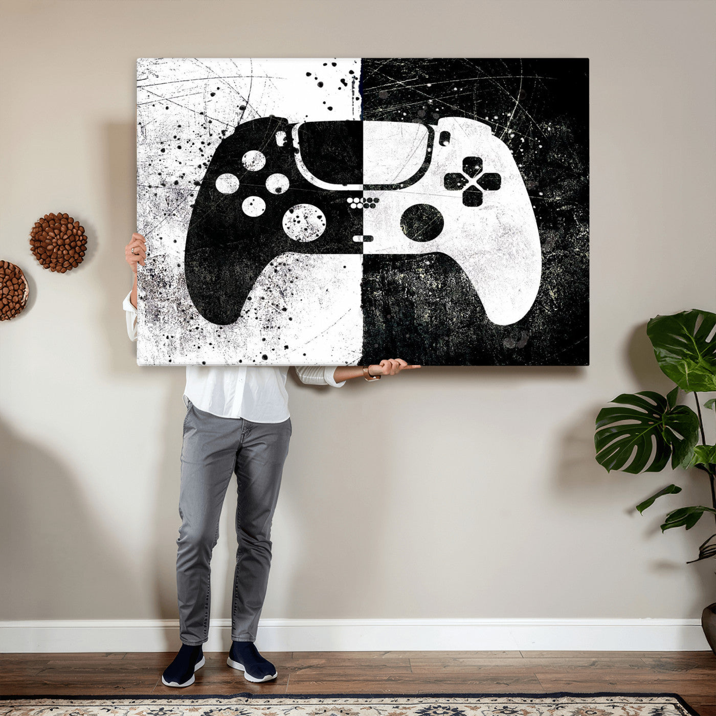 Abstract Gaming Controller Wall Art Canvas Print