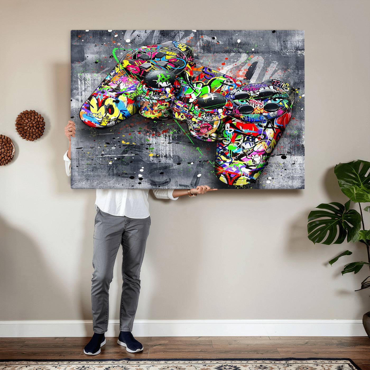 Graffiti Gaming Canvas Wall Art For Bedroom - Gaming Wall