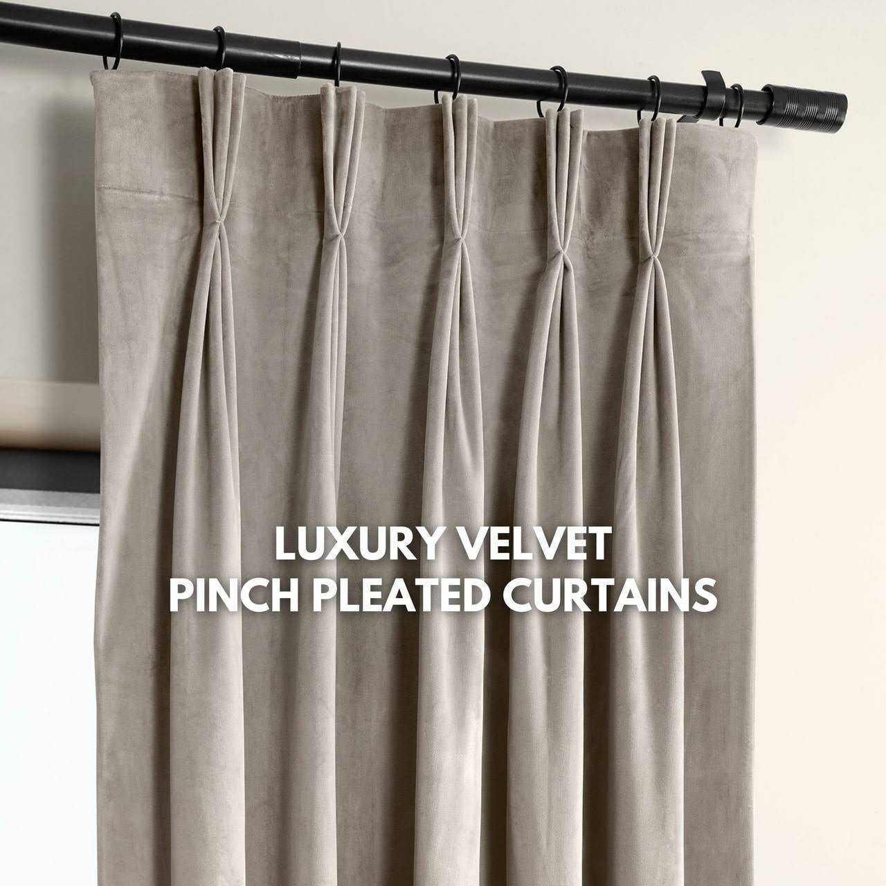 Luxury Velvet Pinch Pleat Curtains  | OEKO-Tex Certified | Blackout/Light Filtering-0