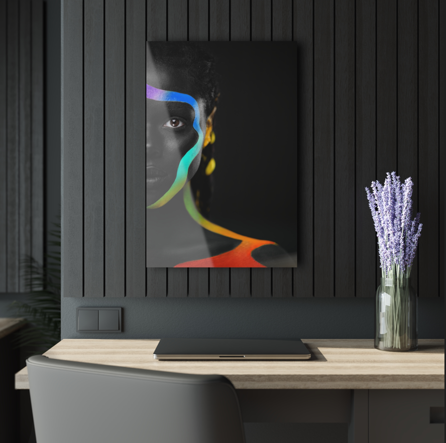 Tempered glass wall art - colored stripes on the face-3