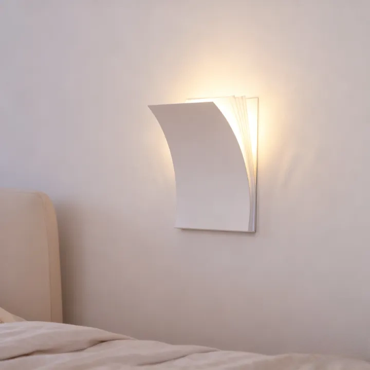Paper Curve LED Wall Light, Modern Minimalist Wall Sconce with Curved Design-4