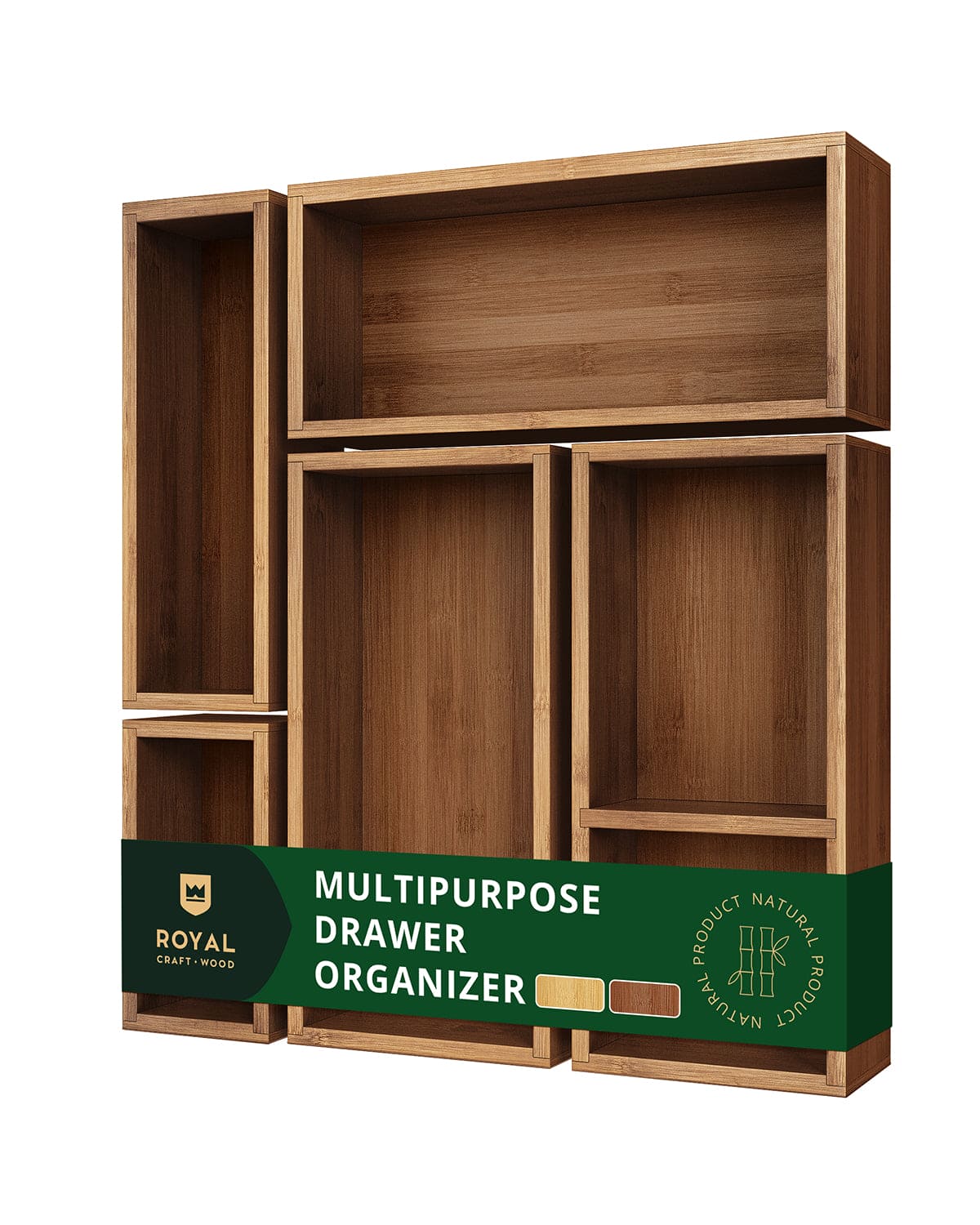 Storage Box Set of 5, Brown