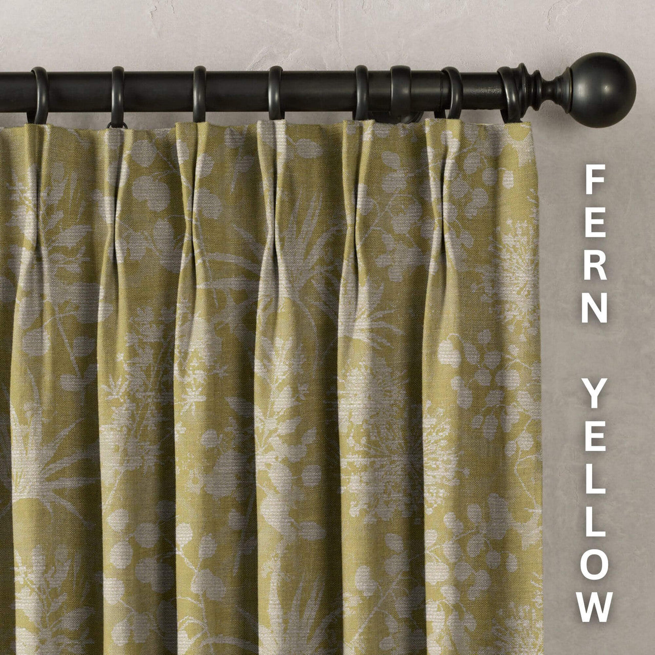 Floral Botanical Print Linen Curtains | 9 Colors | Pinch Pleated | Standard & Made-to-Order Sizes-4