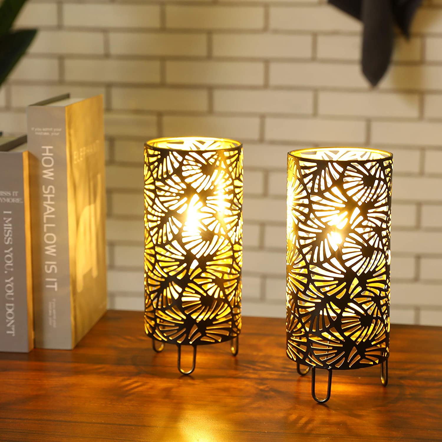 9''High Metal Lamp Battery Powered Metal Lamp（Set of 2）-0