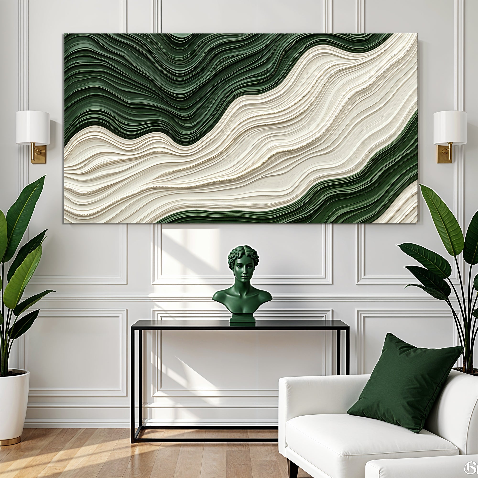 Green Rivers Abstract Wall Art VIII