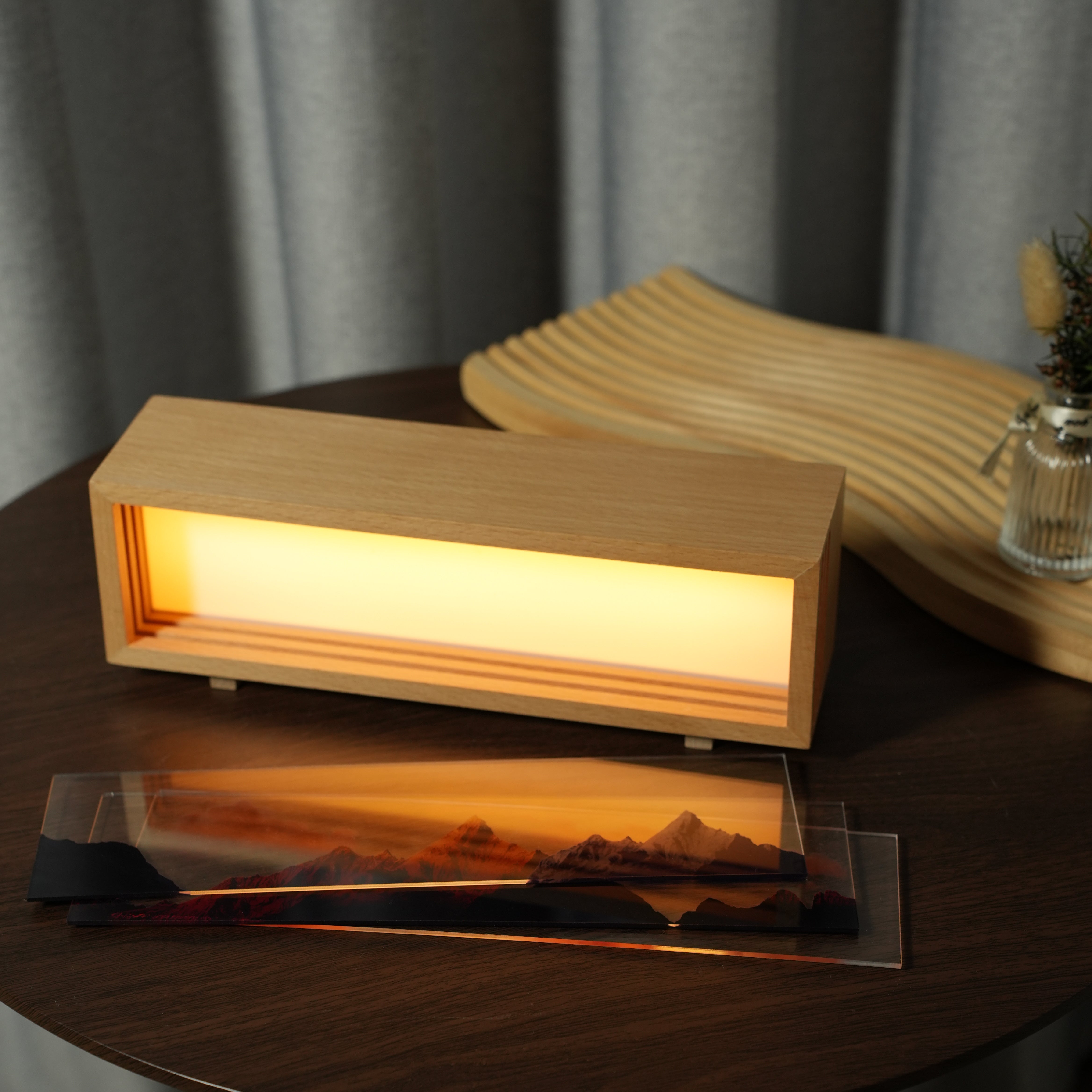 Creative DIY 3D Rechargeable Light Painting: Touch-Control Bedside Ambient Lamp with Stepless Dimming for Decoration-3