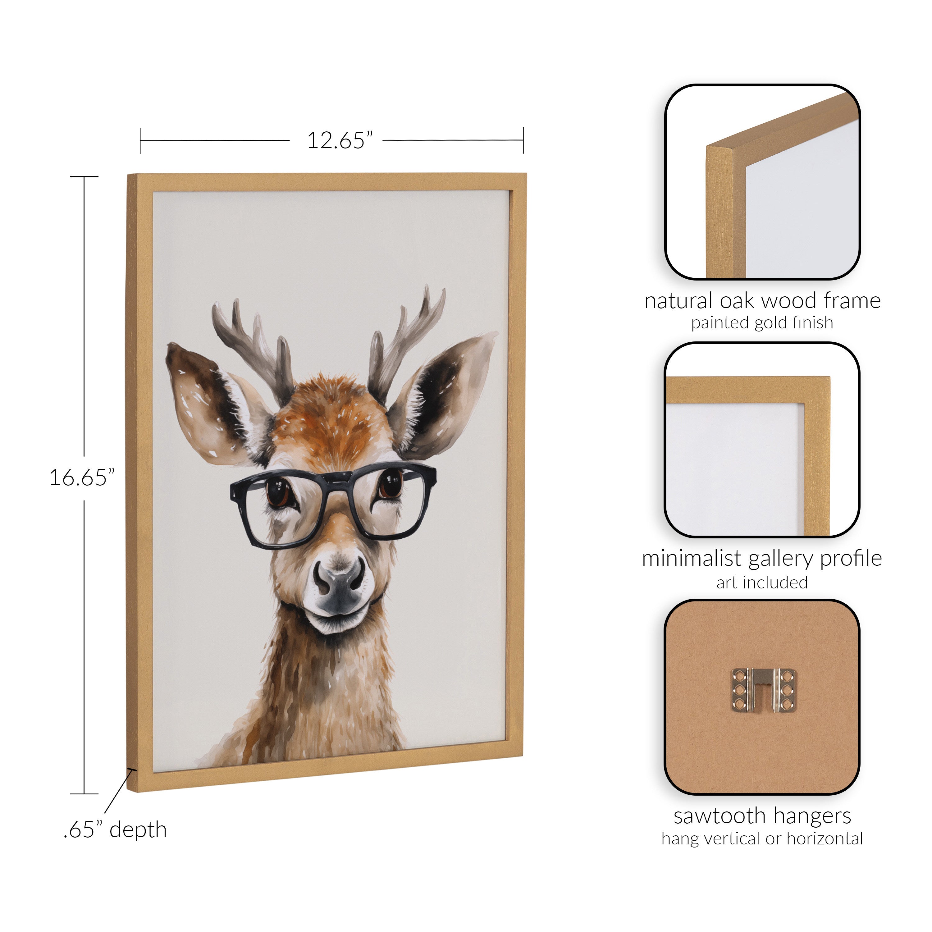 Gallery Cute Deer Wearing Glasses Print by The Creative Bunch Studio