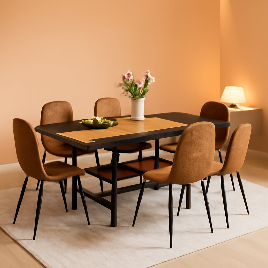 71 Inch Weathered Brown Premium Rustic Dining Table Set