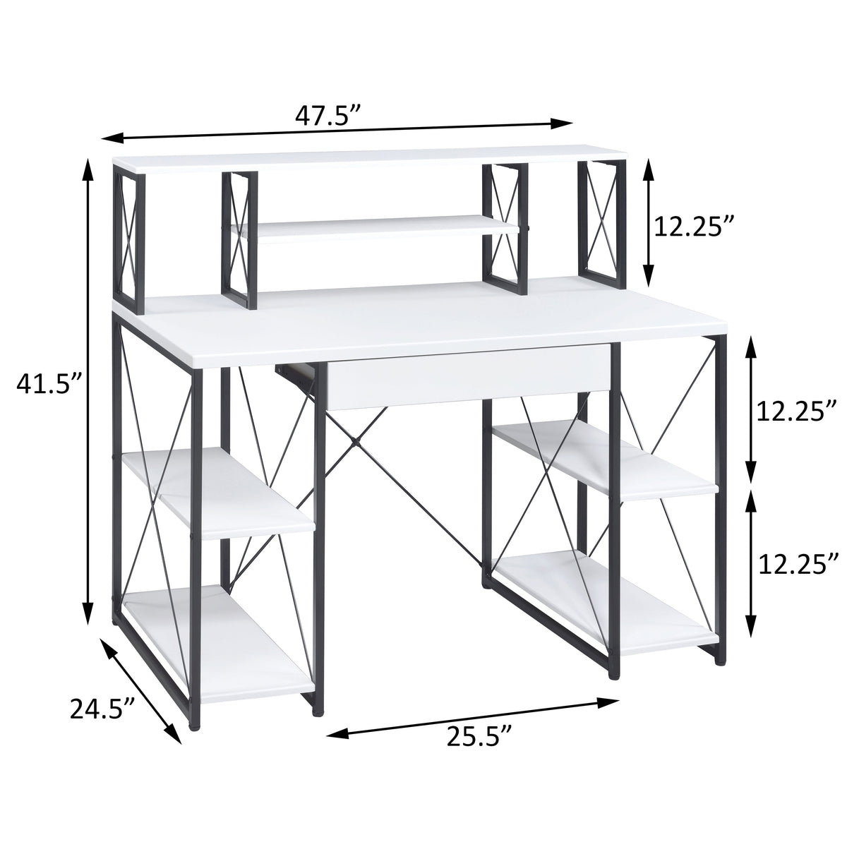 White and Black Recording Studio Desk