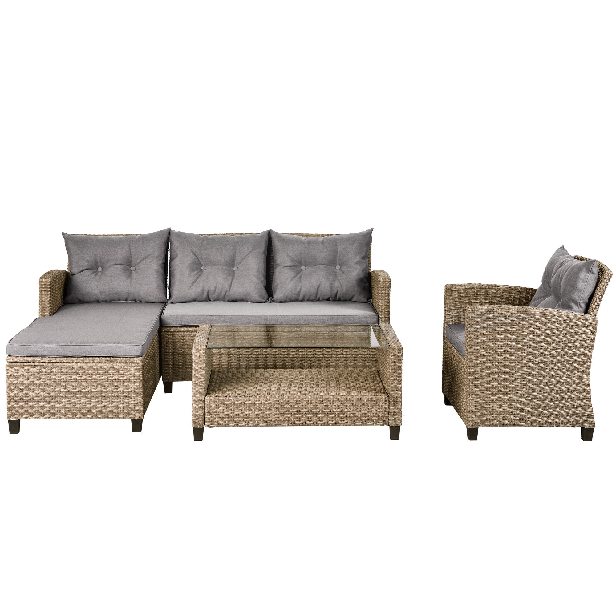 Set Of 4 Piece Outdoor, Patio Furniture-4