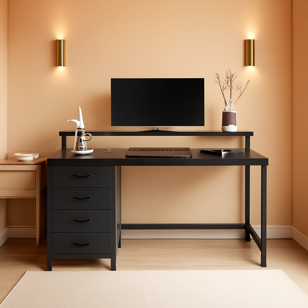 47 Inch Gaming Desk With LED Lights For Home Office