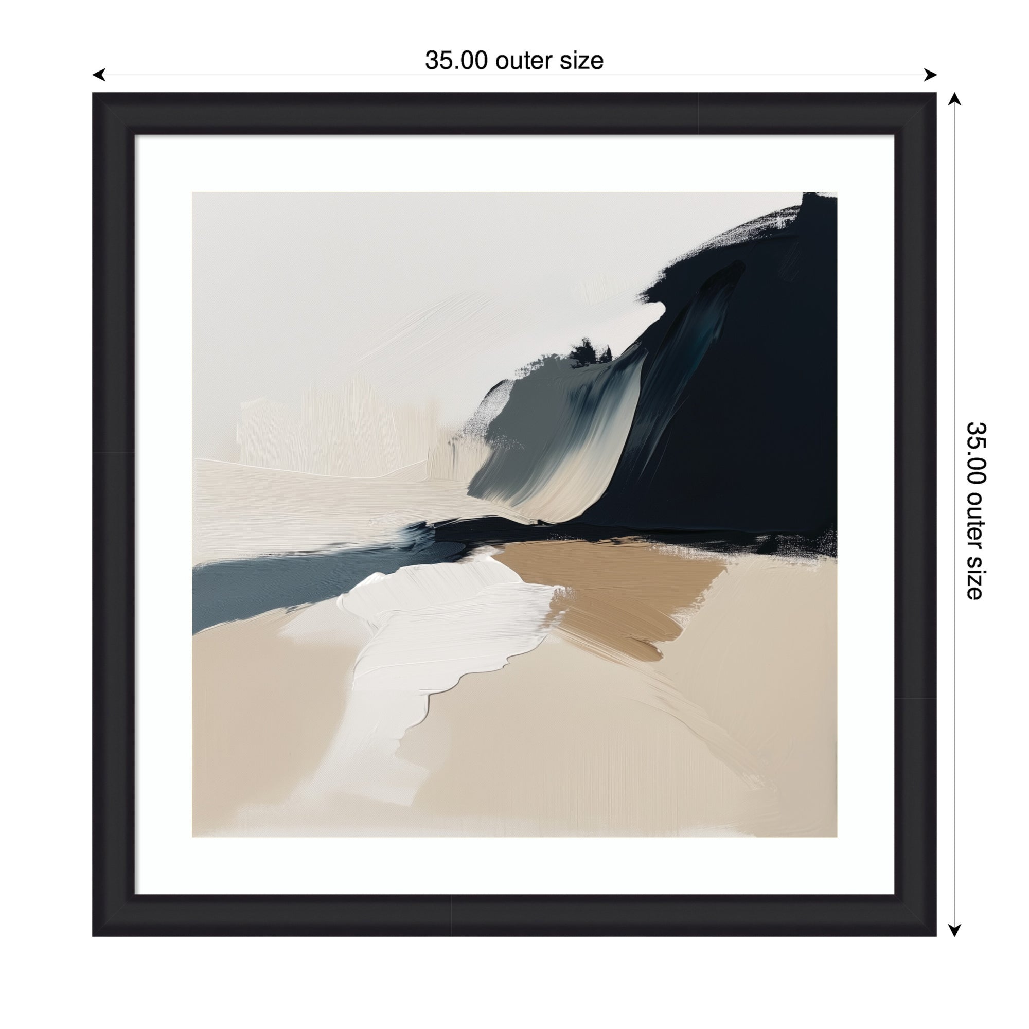 Framed Art Coastal Sand Modern Abstract Landscape II by The Creative Bunch Studio