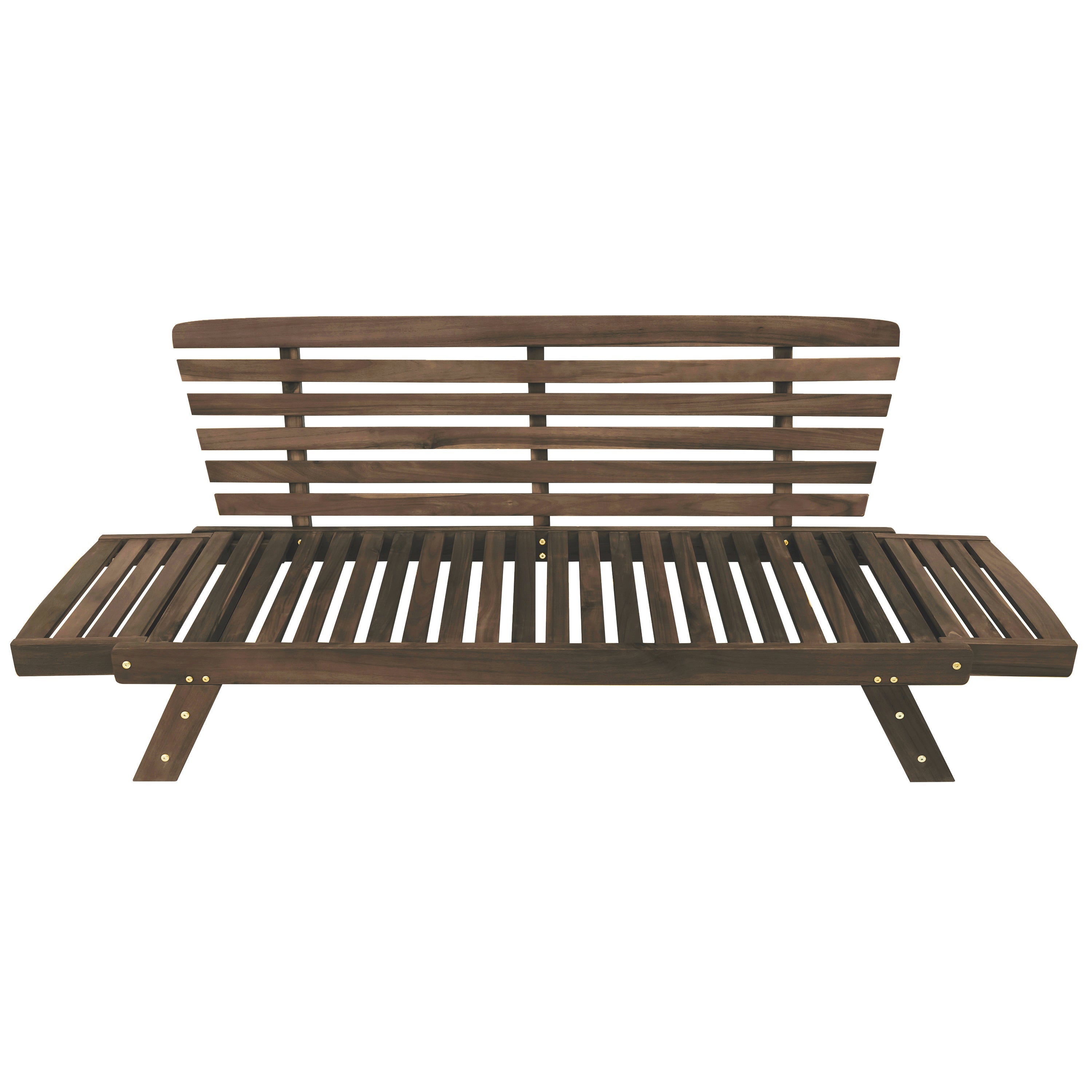 TOPMAX Outdoor Adjustable Patio Wooden Daybed Sofa Chaise Lounge