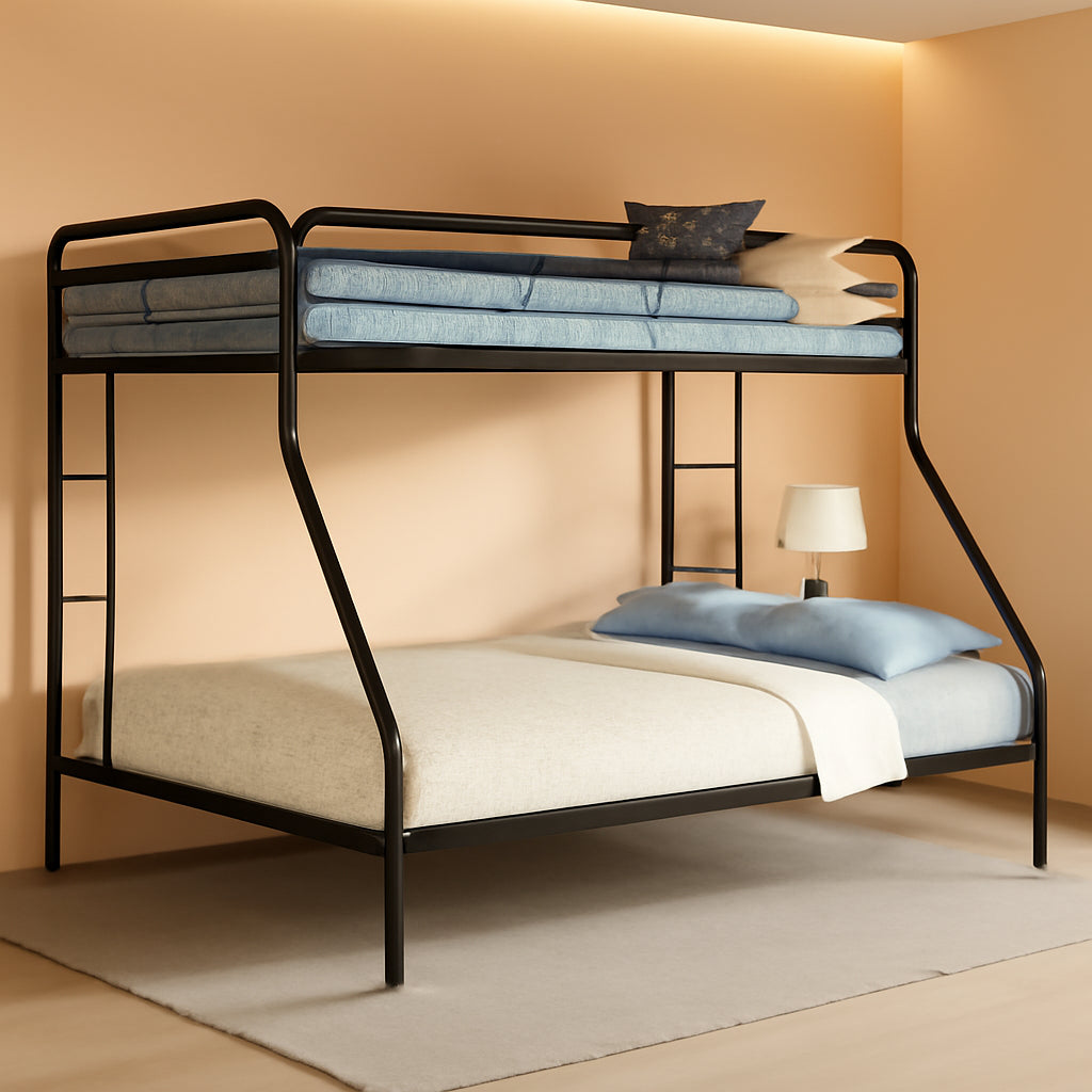 Dusty Metal Bunk Bed Frame Twin Over Full Black Finish