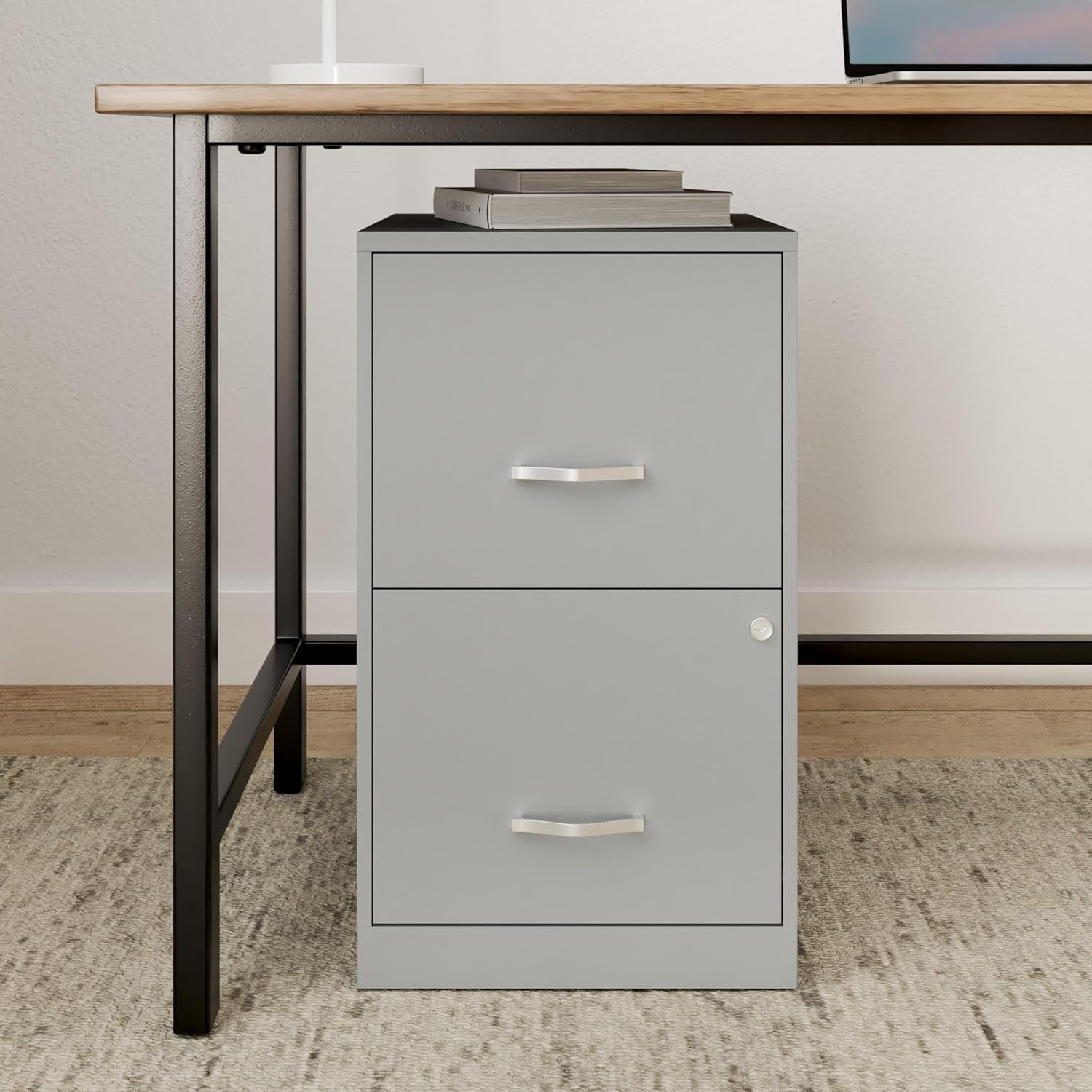 2-Drawer File Cabinet Silver 14.2 X 18 X 24.5 In