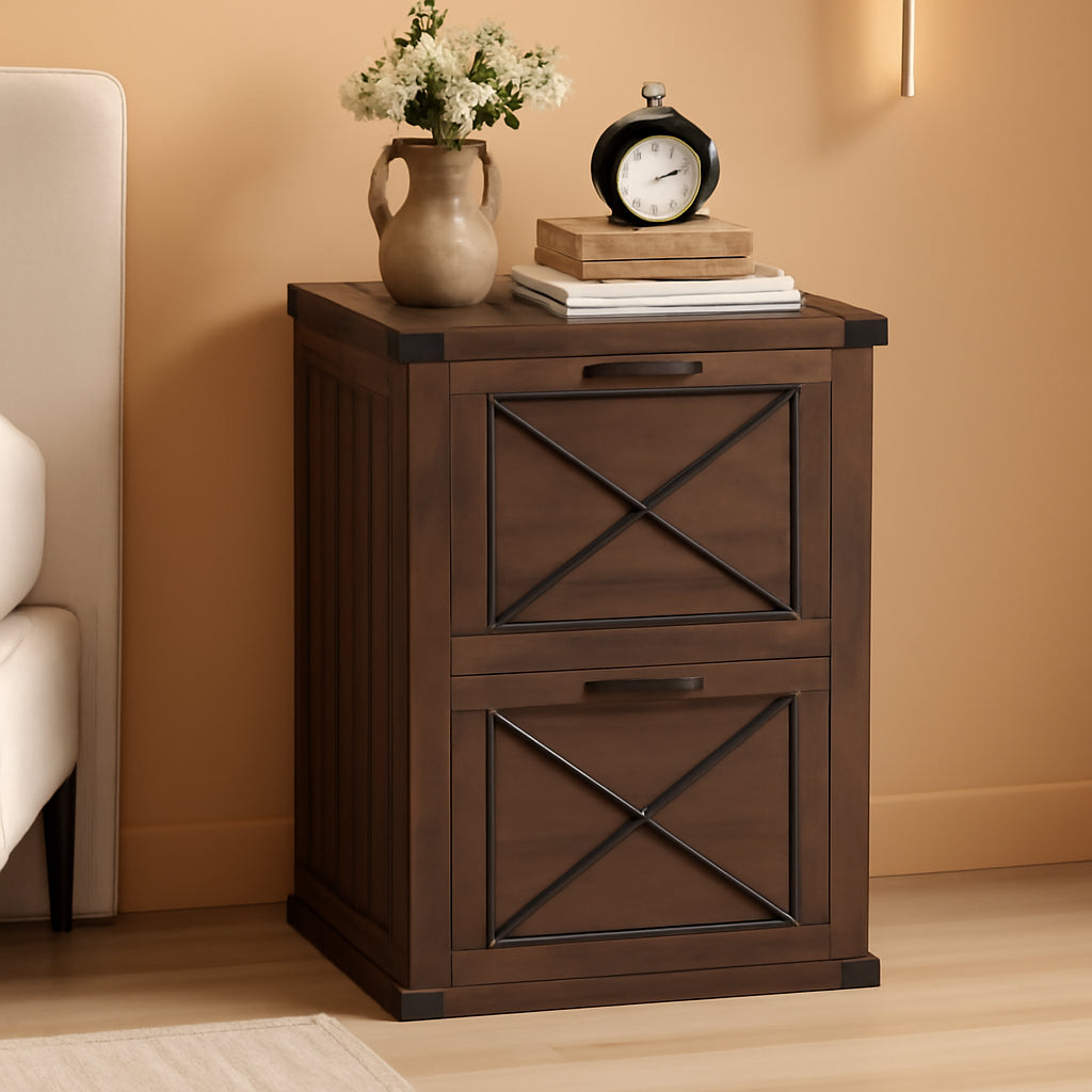 Maroon Brown File Cabinet With 2 Drawers For A4 And Letter Size