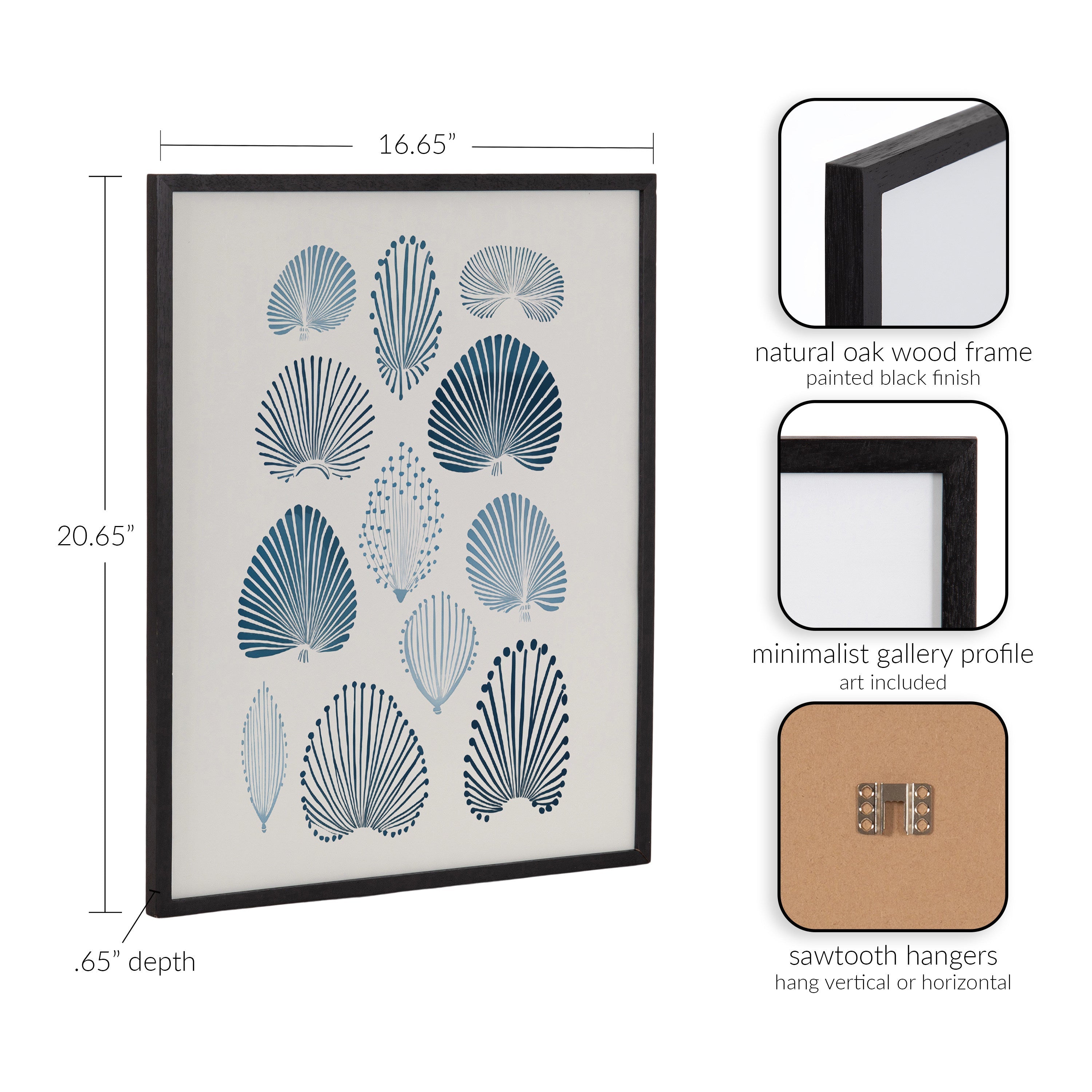 Gallery Abstract Coastal Blue Coral Print by The Creative Bunch Studio