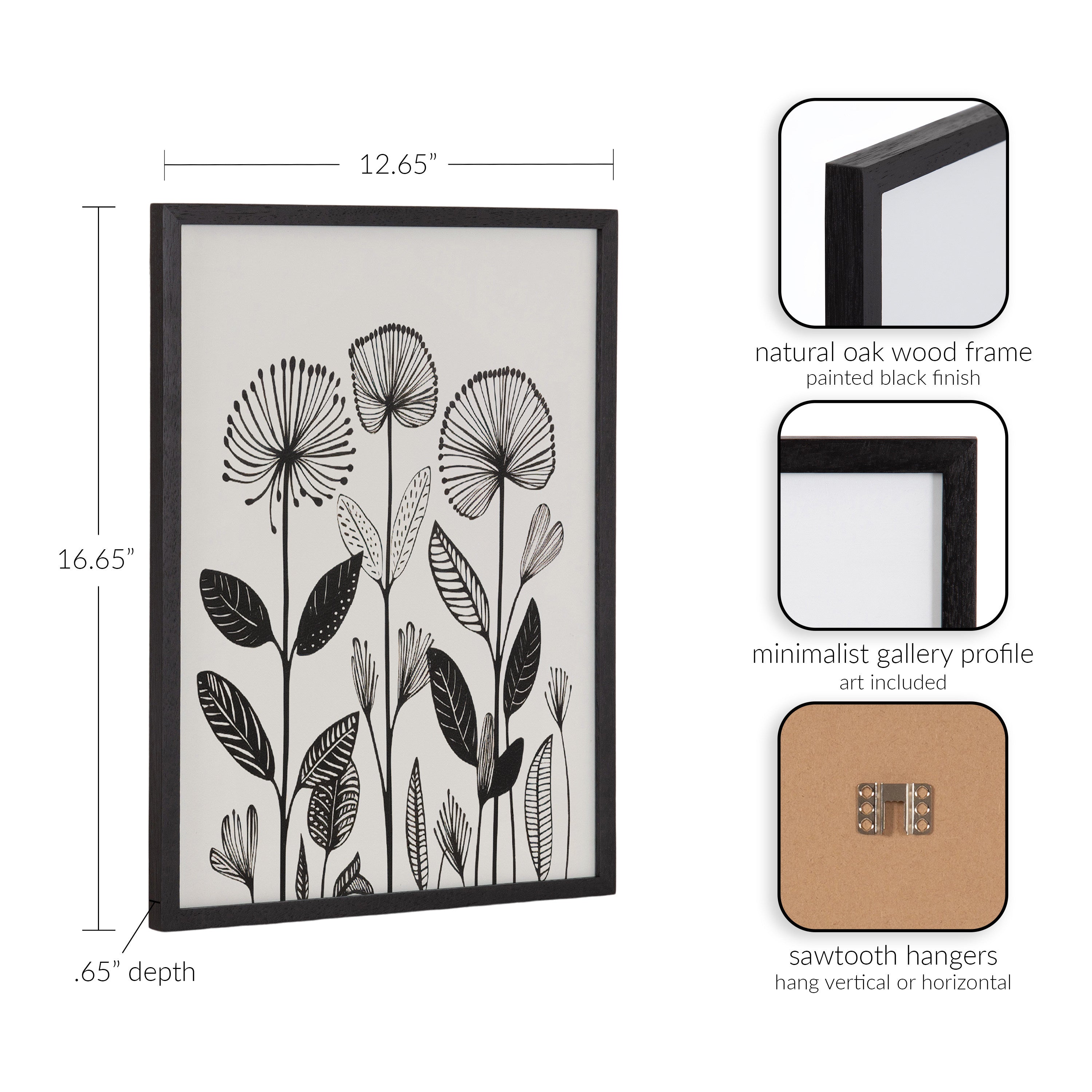 Gallery Simple Modern Linocut Botanicals Print by The Creative Bunch Studio
