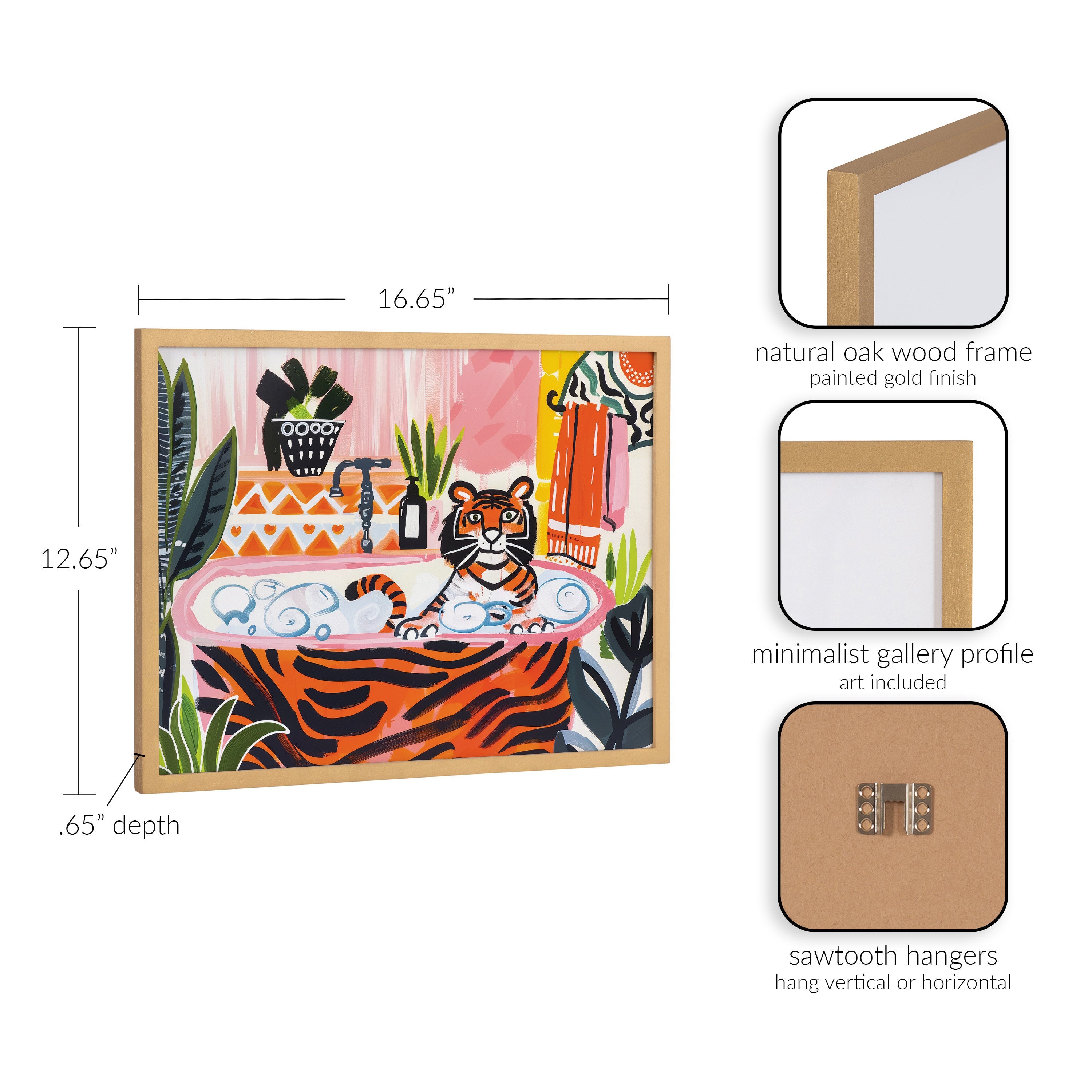 Gallery Bold Maximalist Tiger in Bubble Bath Print by The Creative Bunch Studio