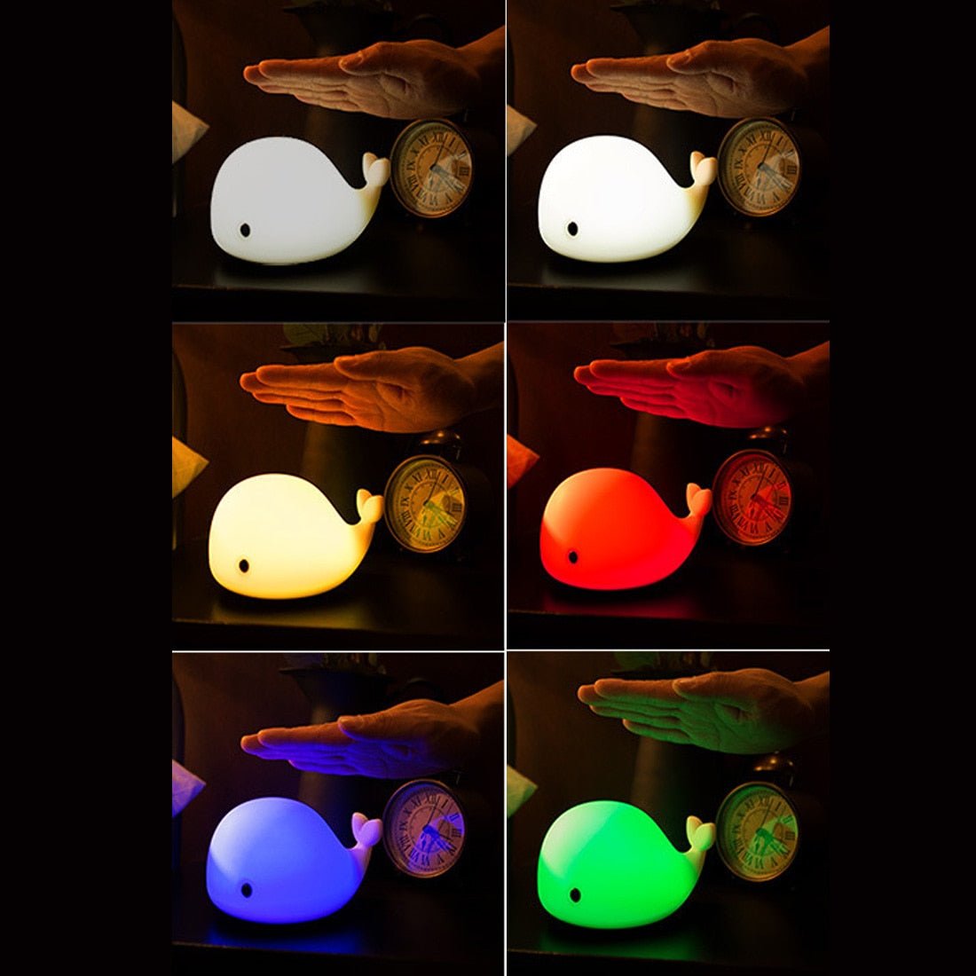 1pc Baby Room LED Night Lights Whale Cartoon Night Light kids Bedroom Table Sleeping Lamps Children Christmas Lamp Gift-2