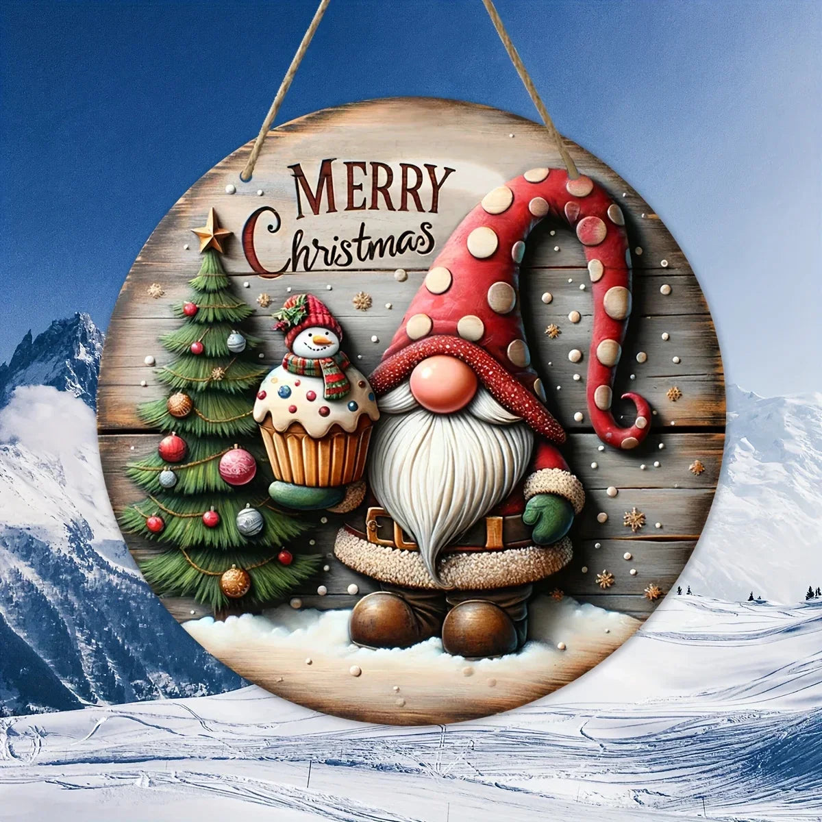Wooden Merry Christmas Hanging Decoration-1