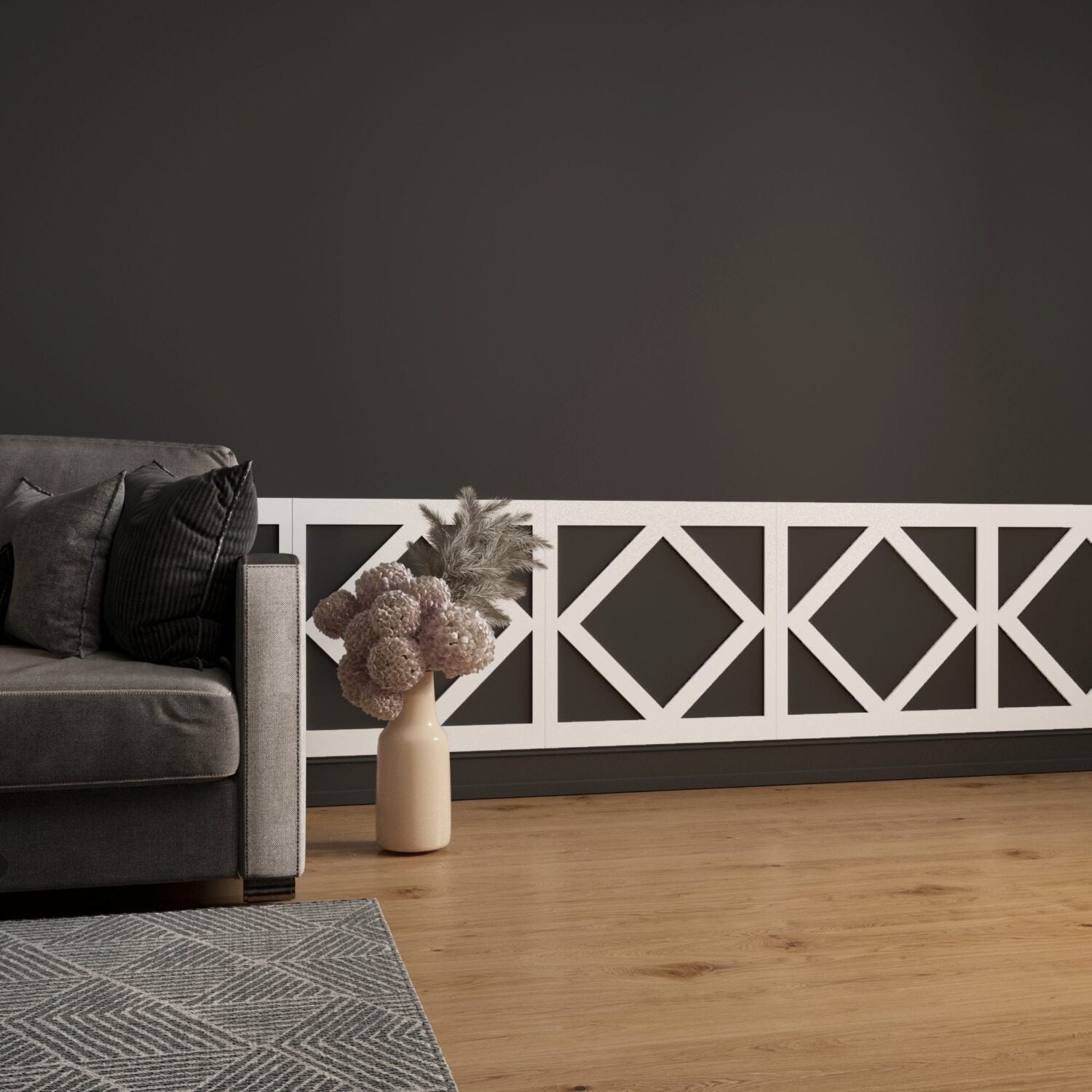 Geometric Wainscot 3D Wall Panels-0