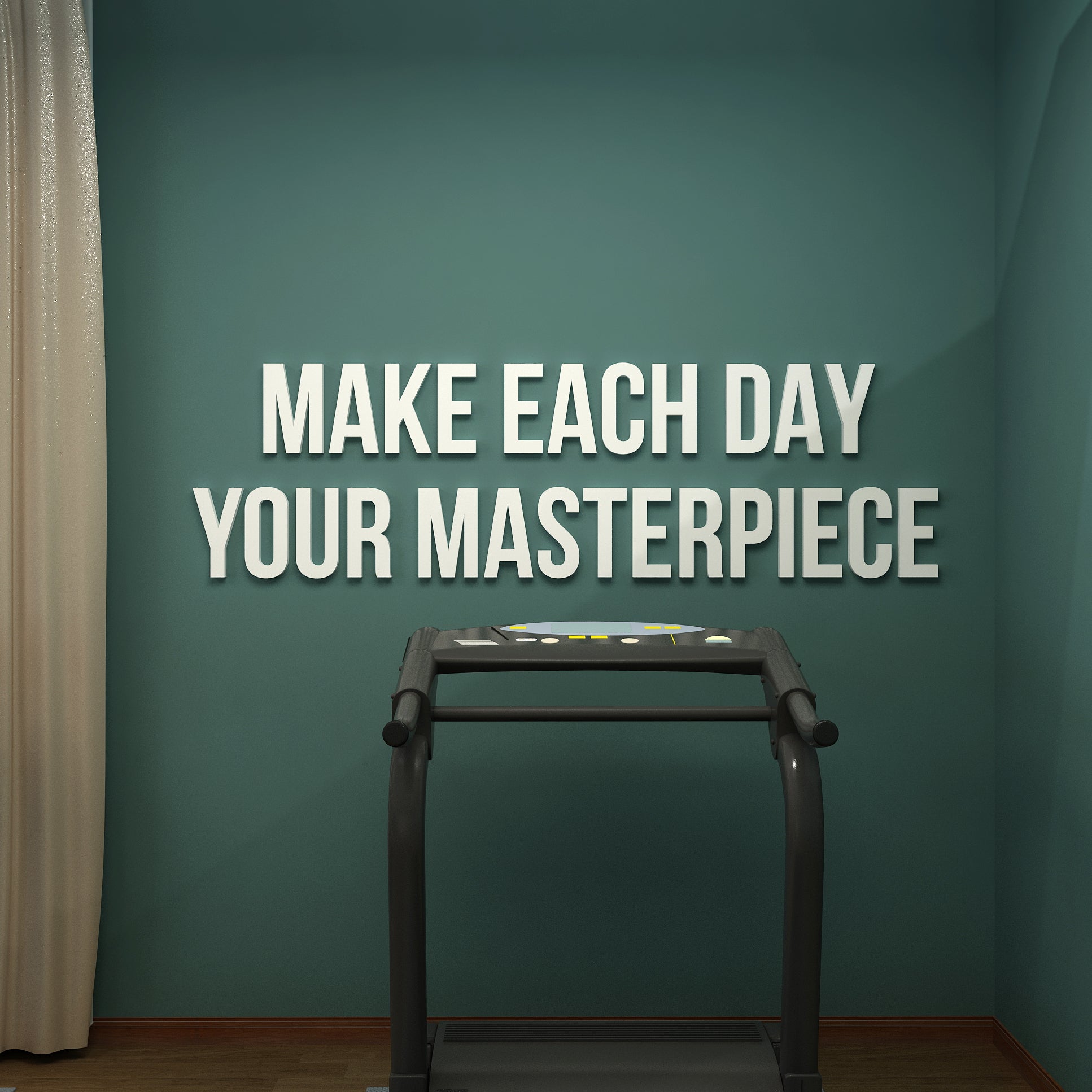 Make Each Day Your Masterpiece 3D Gym Decor-1