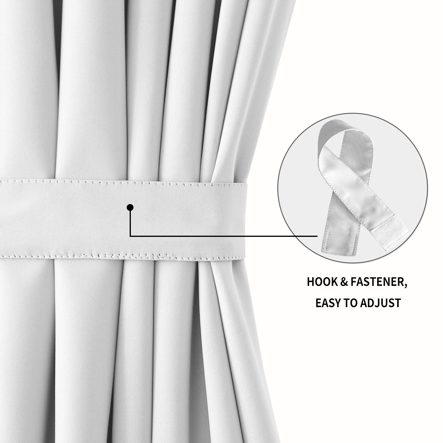 DWCN French Blackout Door Curtains, 1 Curtain Panel with Tieback-2