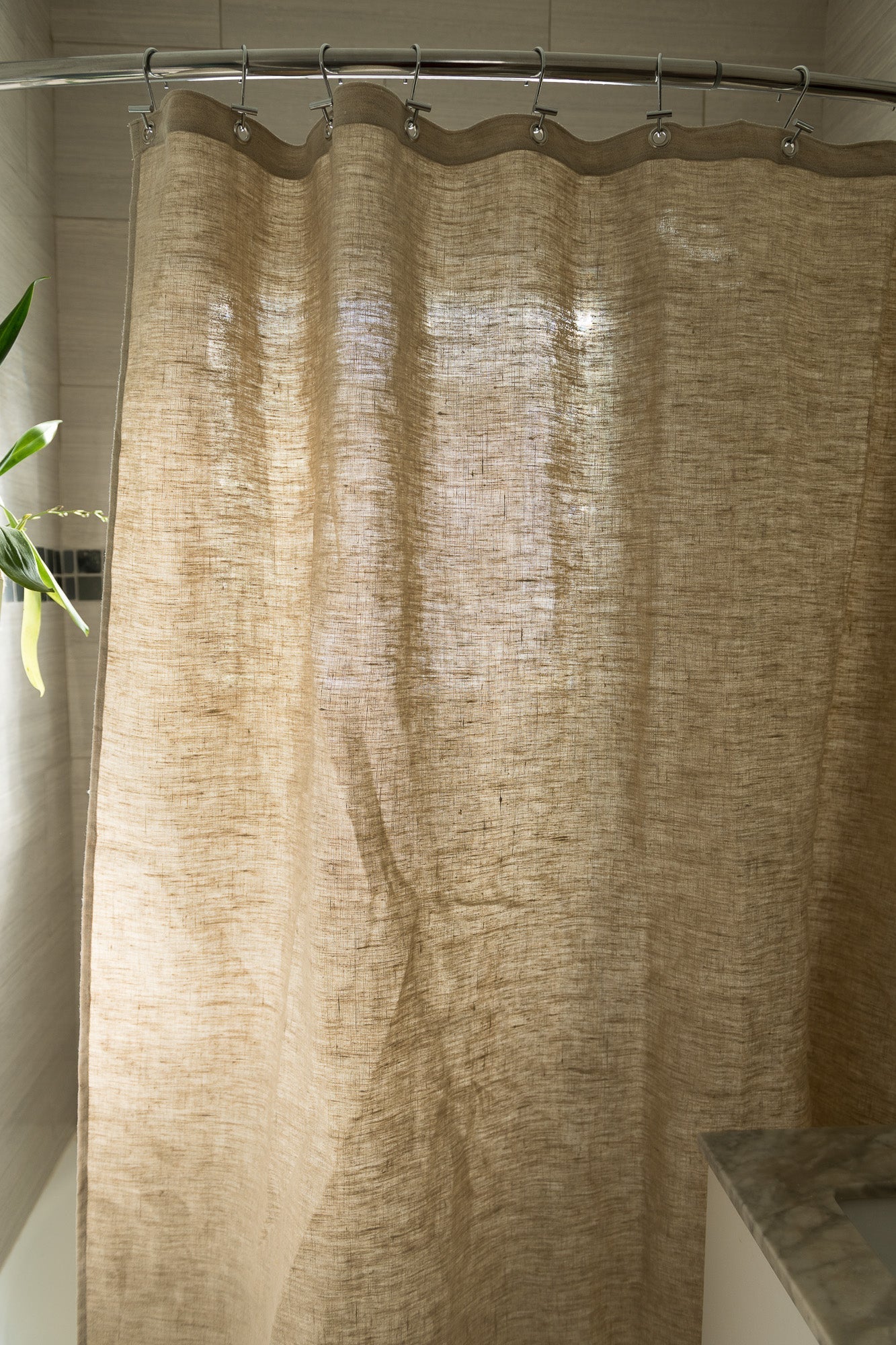 Natural Hemp Shower Curtain | Eco-Friendly & Fast Drying | Standard & Custom Sizes |UK Made-1
