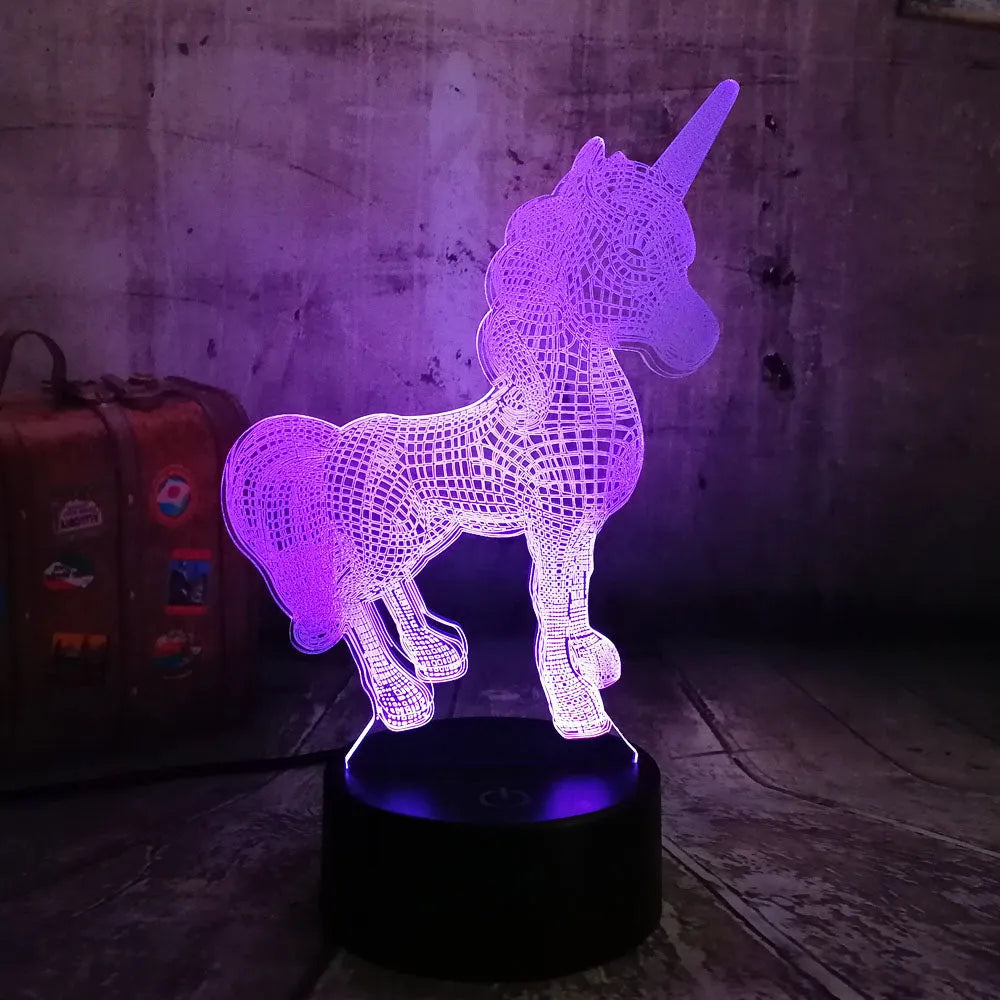 Vibe Geeks 3D Unicorn Night Light with Remote Control- USB Interface-2