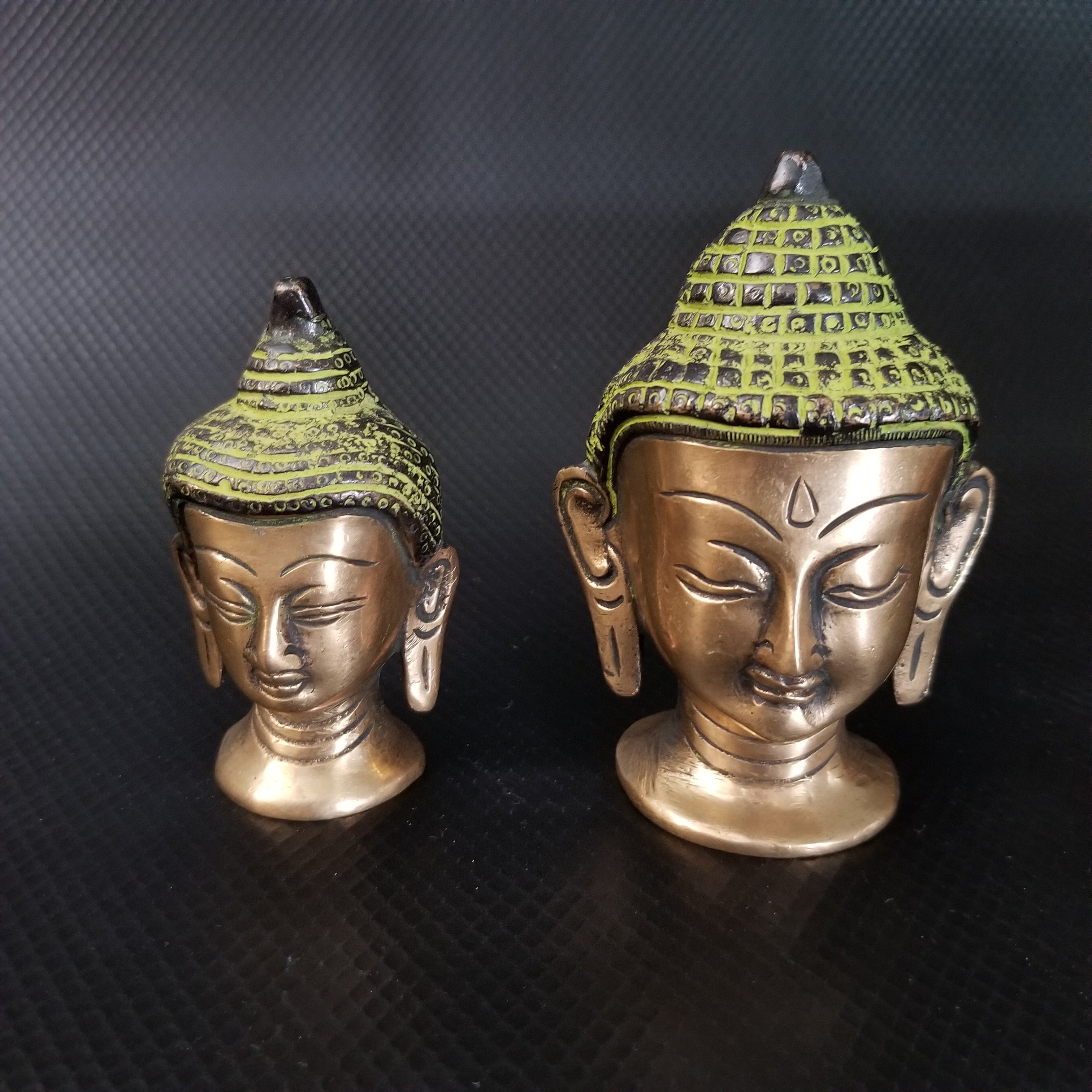 Lord Buddha Head Brass statue-0