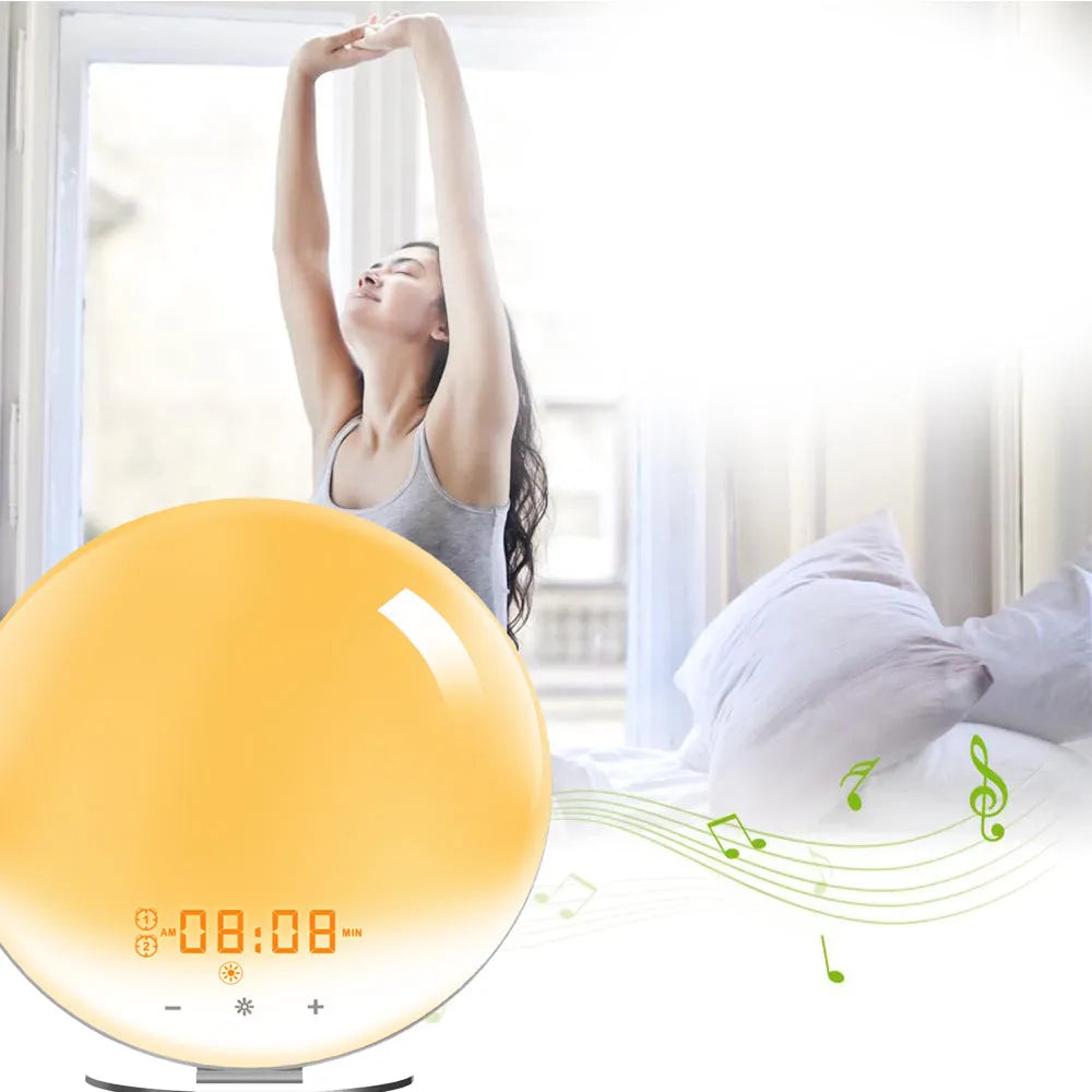 Vibe Geeks Creative Digital Alarm Clock Sunset and Sunlight Simulator- USB Powered-2