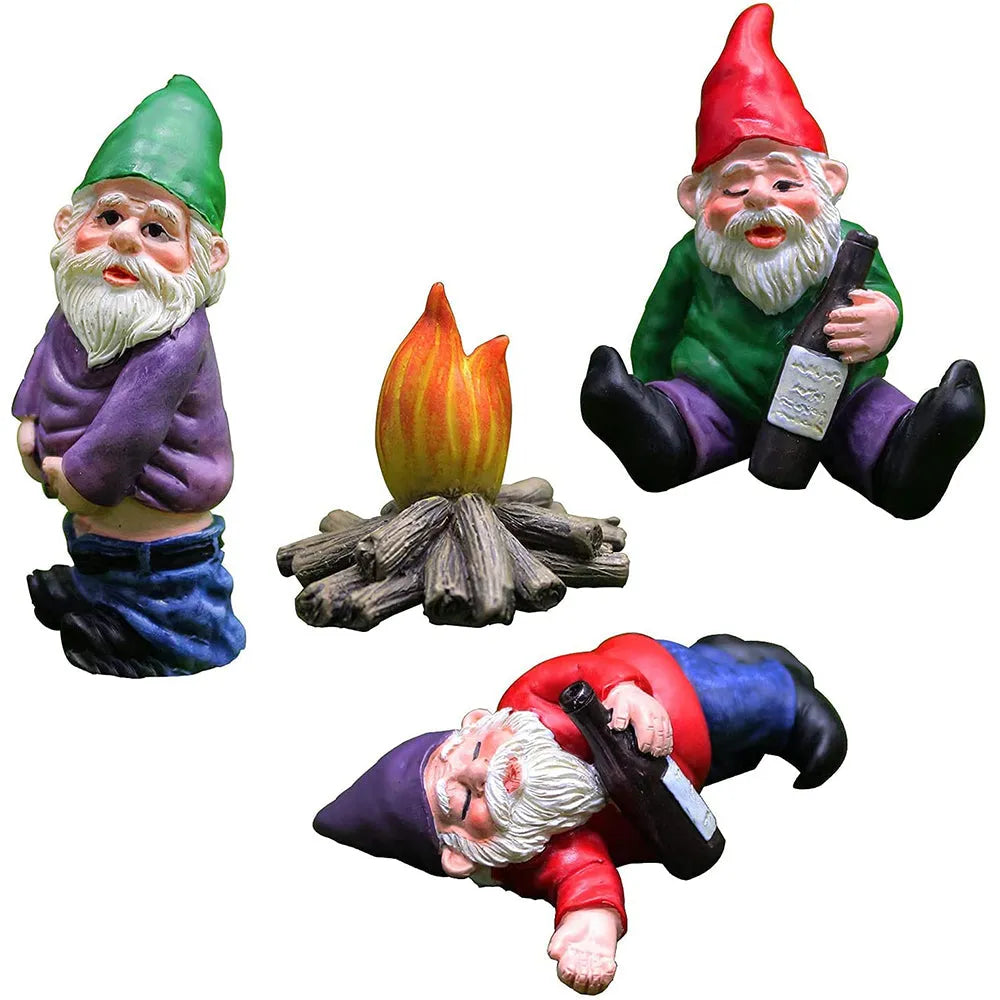 Vibe Geeks Miniature Garden Elf Ornaments Grass Decoration Gnomes Resin Art-0