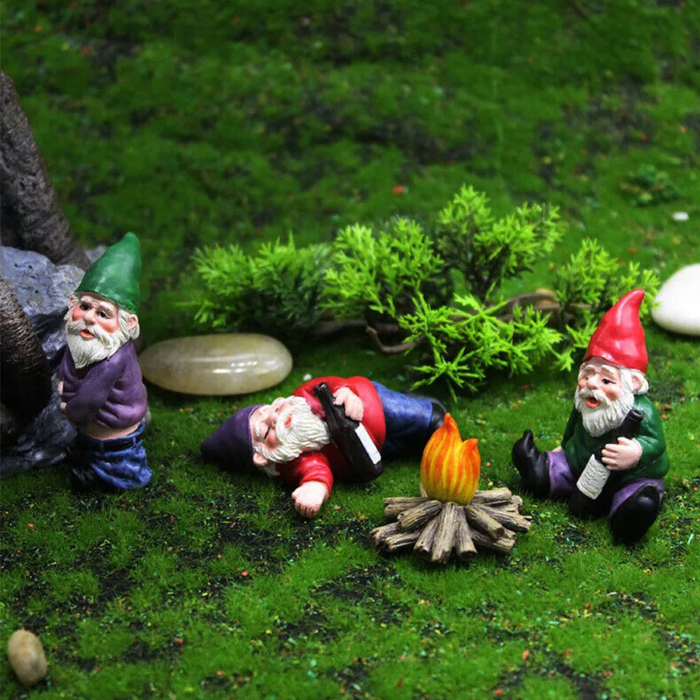 Vibe Geeks Miniature Garden Elf Ornaments Grass Decoration Gnomes Resin Art-2