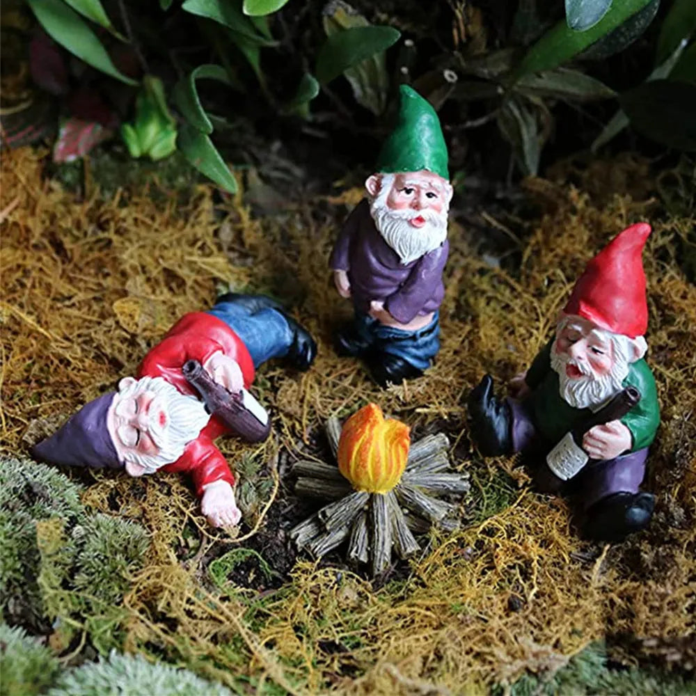 Vibe Geeks Miniature Garden Elf Ornaments Grass Decoration Gnomes Resin Art-3