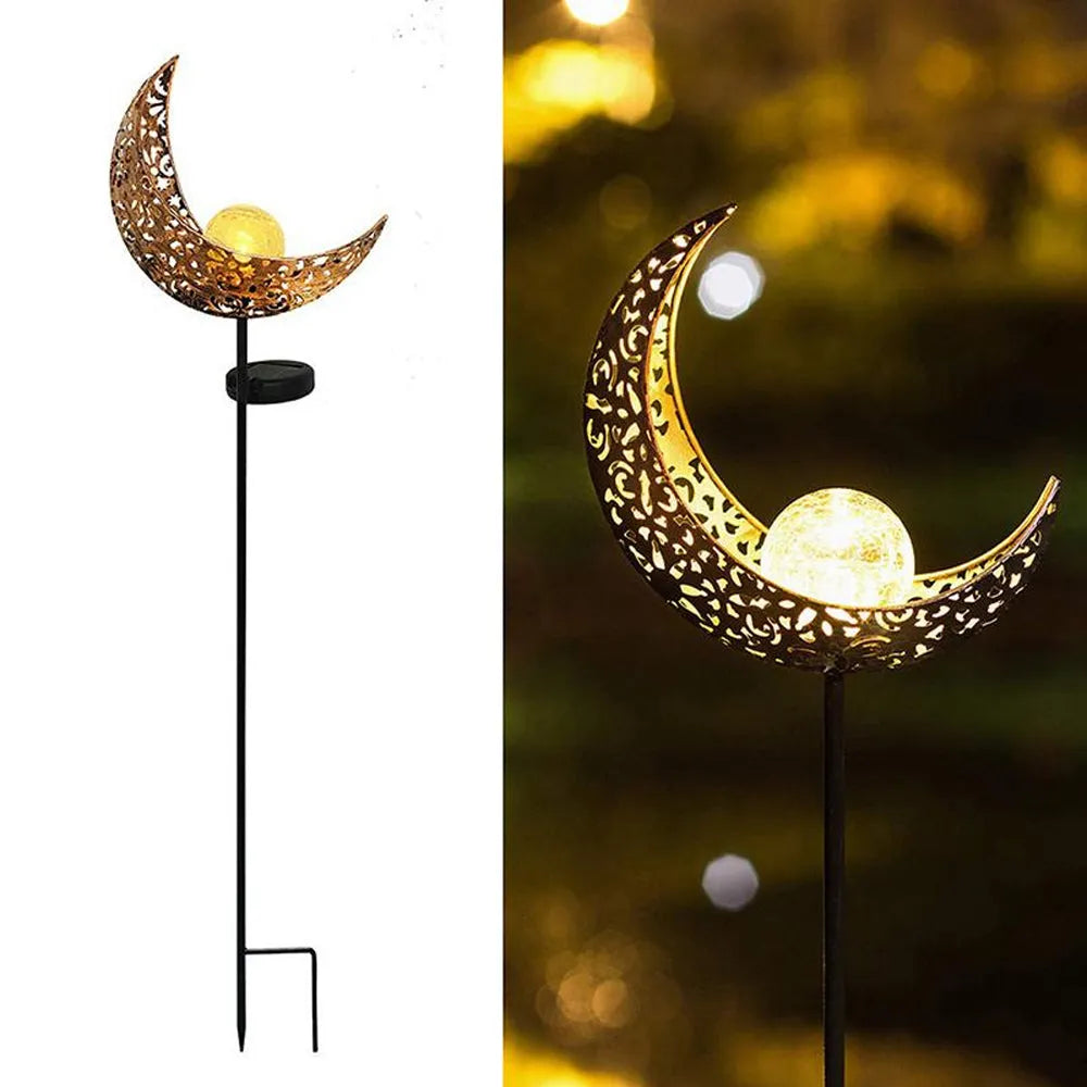 Vibe Geeks Crescent Hollow Half Moon Solar Powered Stake Lights-1