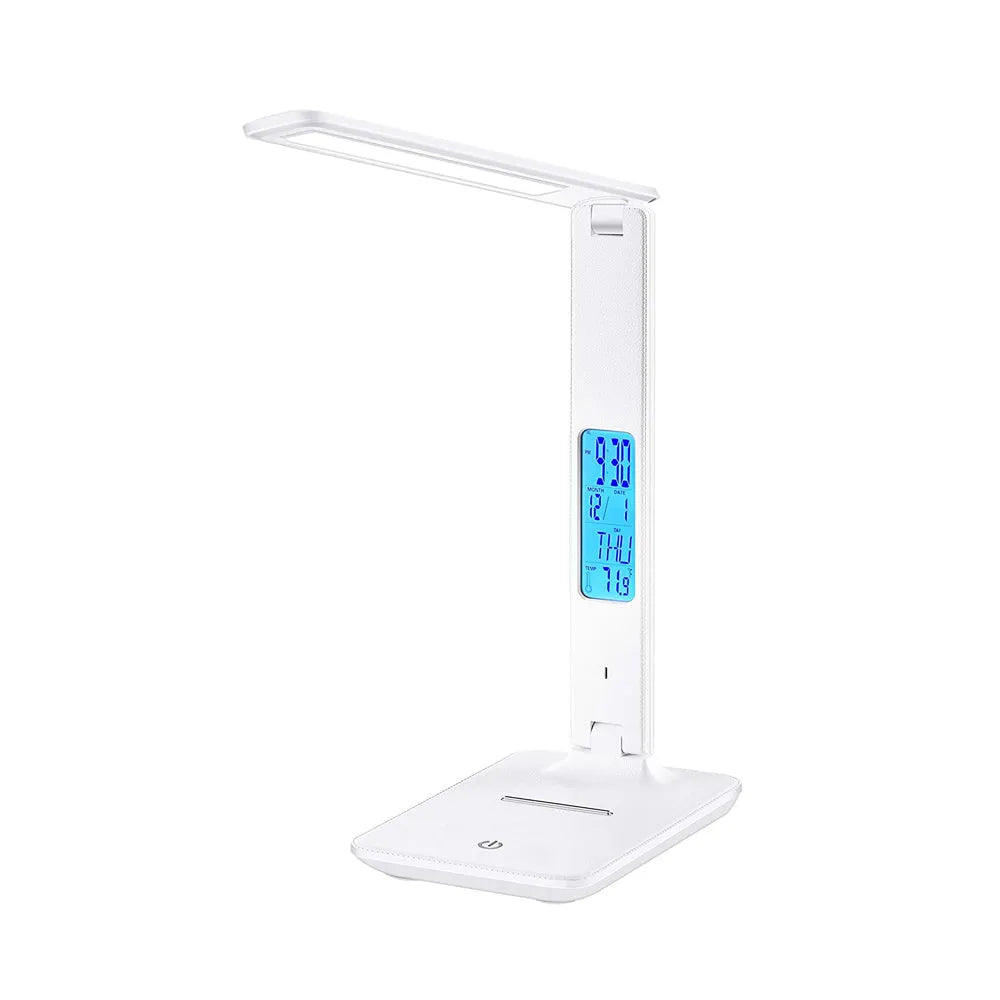 Vibe Geeks Foldable Wireless LED Desk Lamp and Digital Clock- USB Charging-1