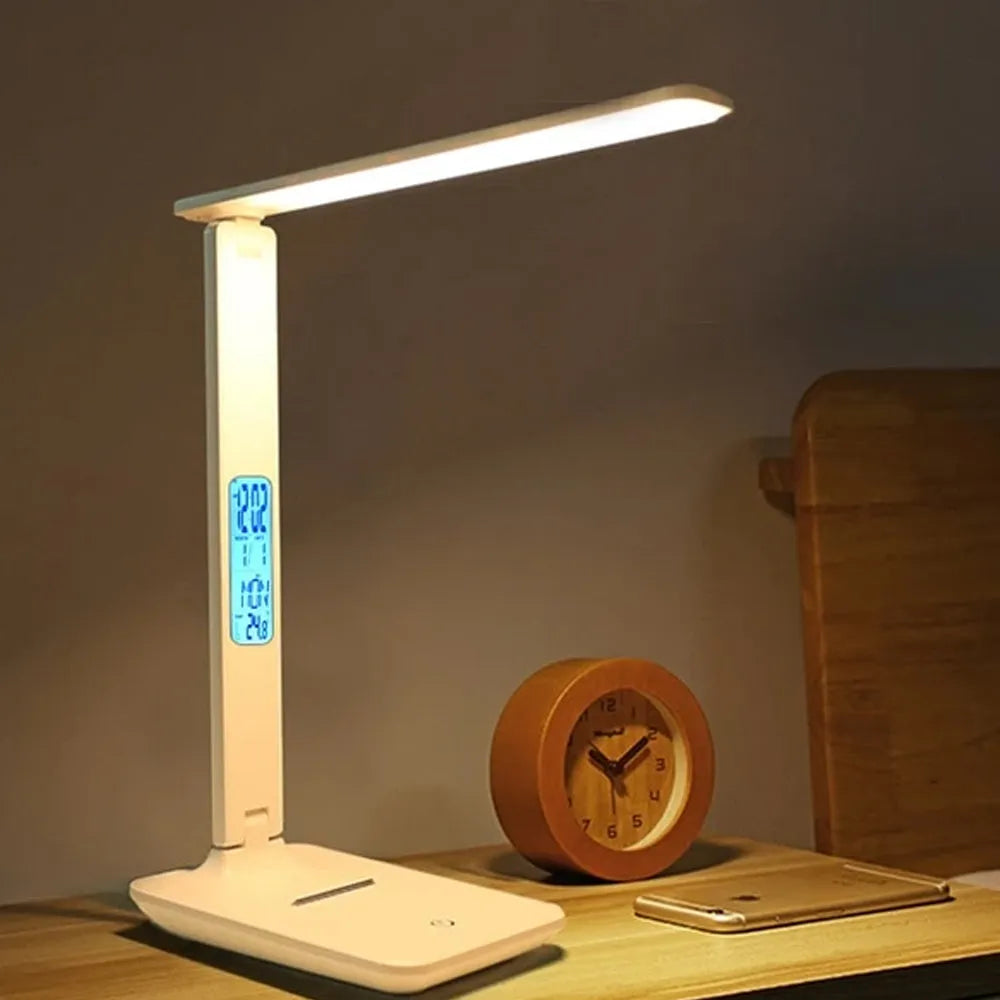 Vibe Geeks Foldable Wireless LED Desk Lamp and Digital Clock- USB Charging-2