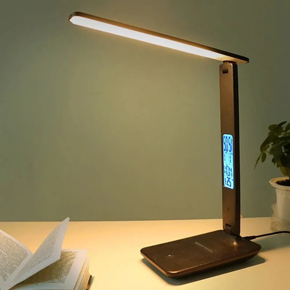 Vibe Geeks Foldable Wireless LED Desk Lamp and Digital Clock- USB Charging-3