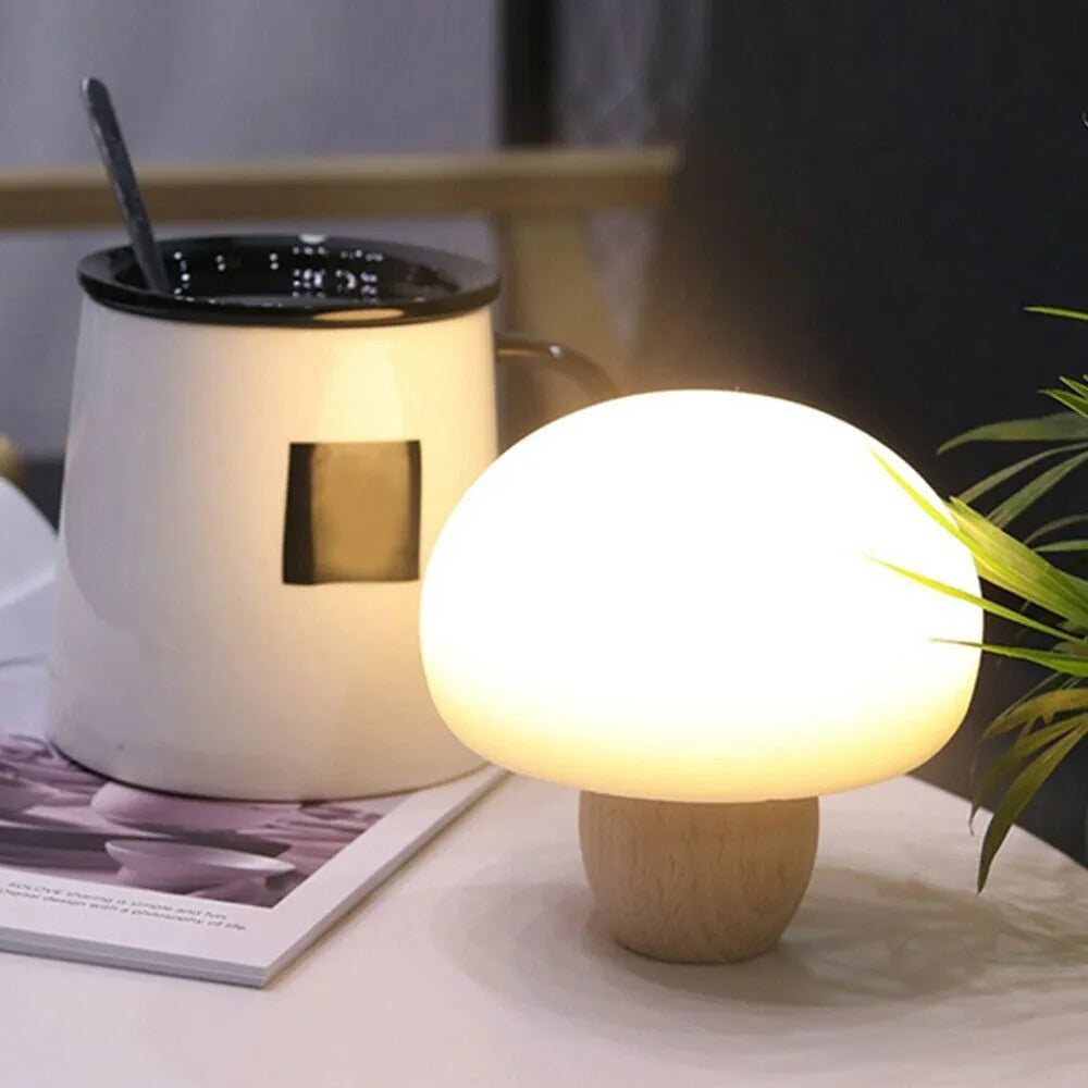 Vibe Geeks 3 Step Dimming Portable Mushroom LED Night Lamp- USB Charging-1