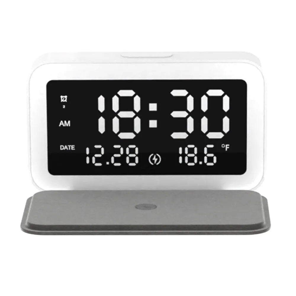 Vibe Geeks LED Digital Alarm Clock and Wireless Phone Charger- USB Powered-0