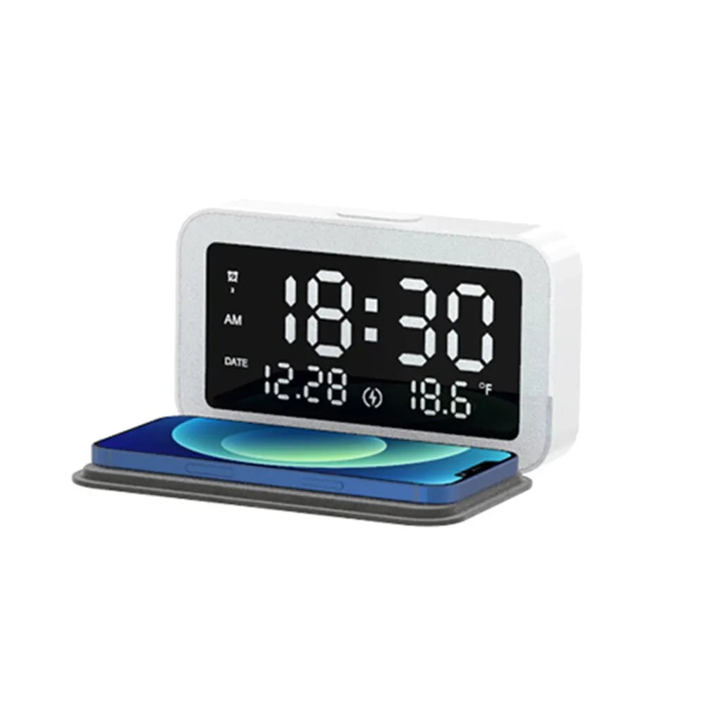 Vibe Geeks LED Digital Alarm Clock and Wireless Phone Charger- USB Powered-1