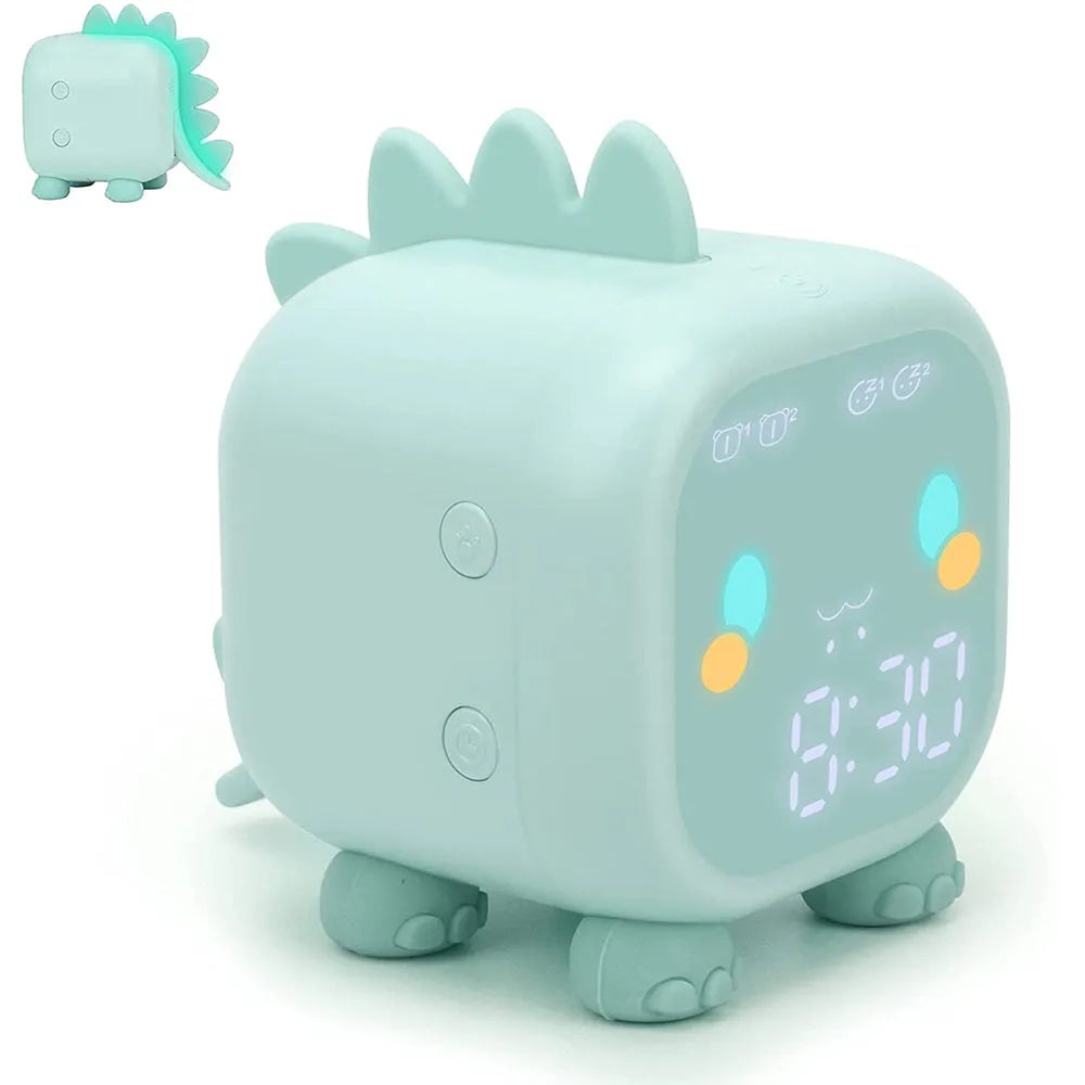 Vibe Geeks Sleep Training Digital Kid’s Dinosaur USB Rechargeable Alarm Clock-2