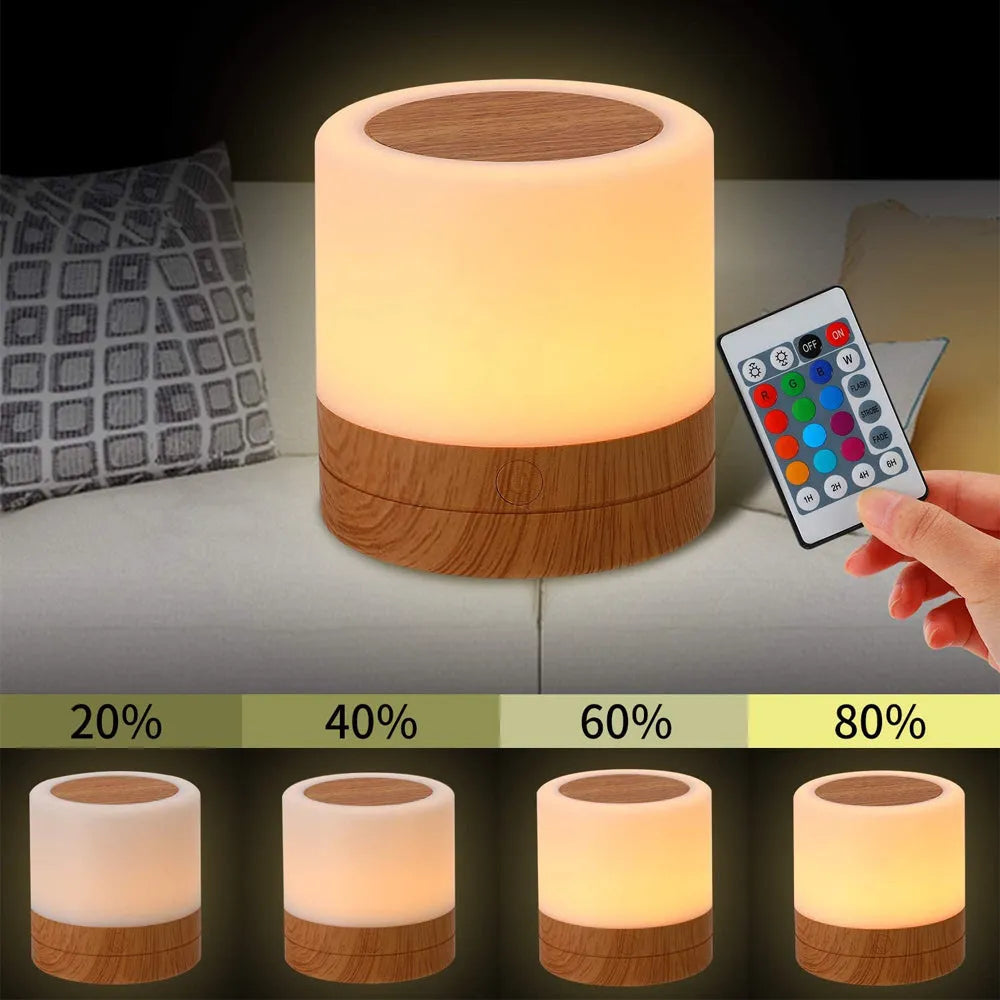 Vibe Geeks USB Charging Portable Remote Controlled Touch Lamp Night Light-2