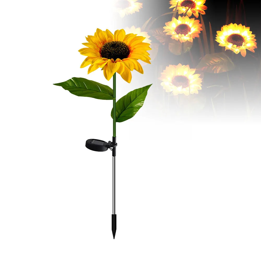 Vibe Geeks Solar Powered Sunflower Garden Lawn Light Decorations-0