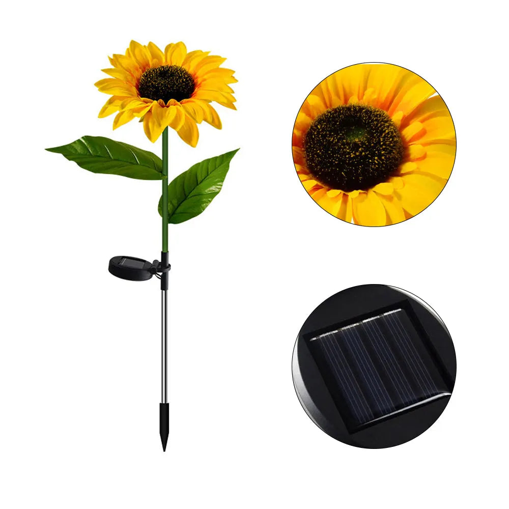 Vibe Geeks Solar Powered Sunflower Garden Lawn Light Decorations-2