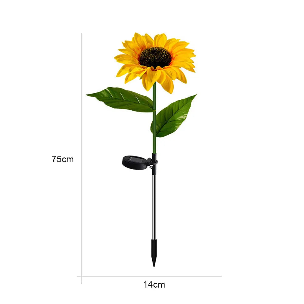 Vibe Geeks Solar Powered Sunflower Garden Lawn Light Decorations-3