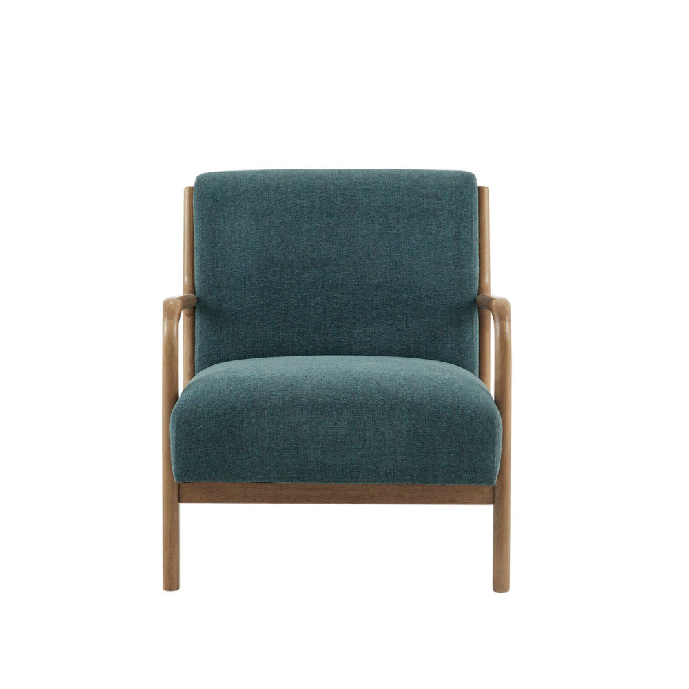 Mid-Century Modern Lounge Chair | Solid Rubberwood Frame with High-Density Foam & Textured Upholstery