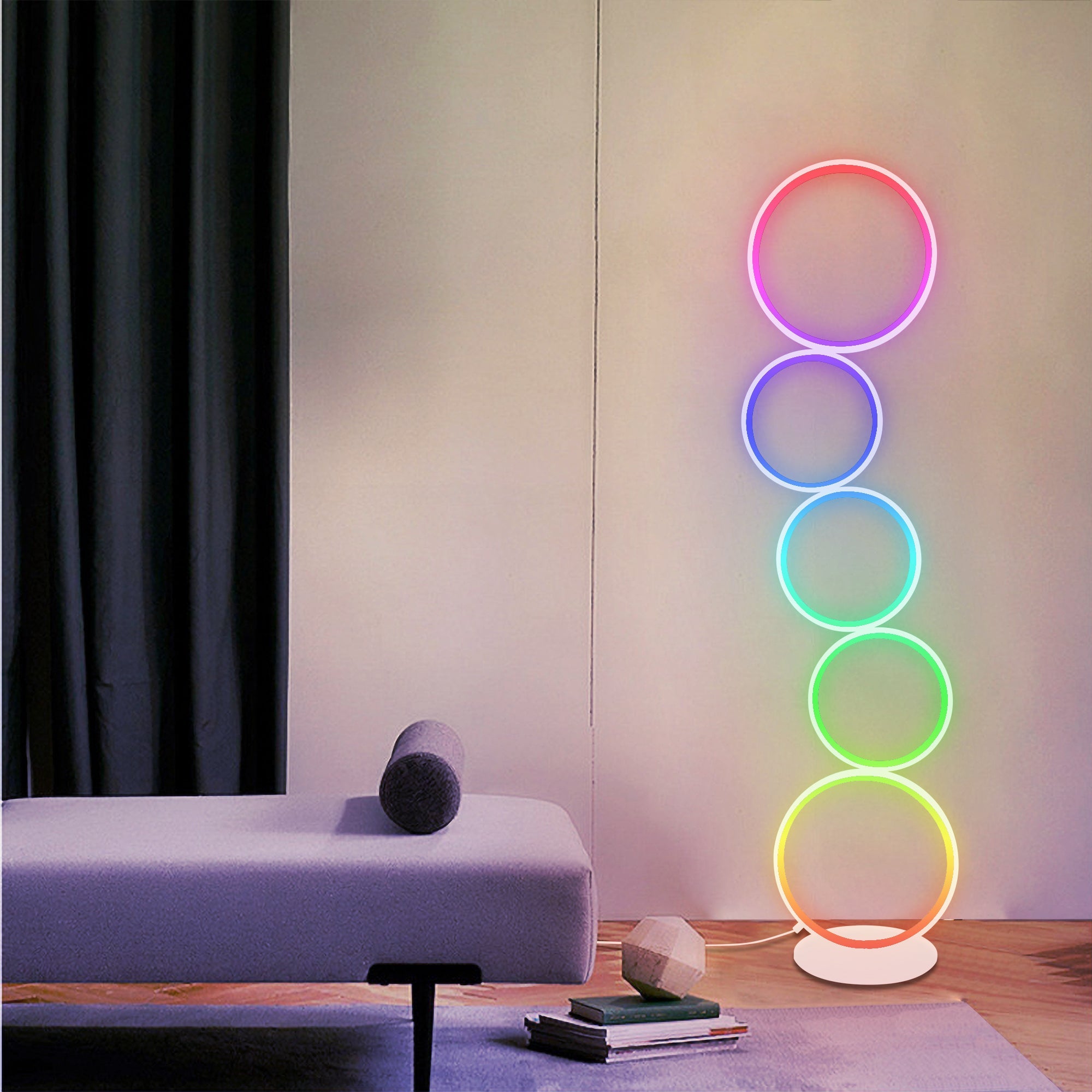 RGB Minimalist Circular Floor Lamp-2